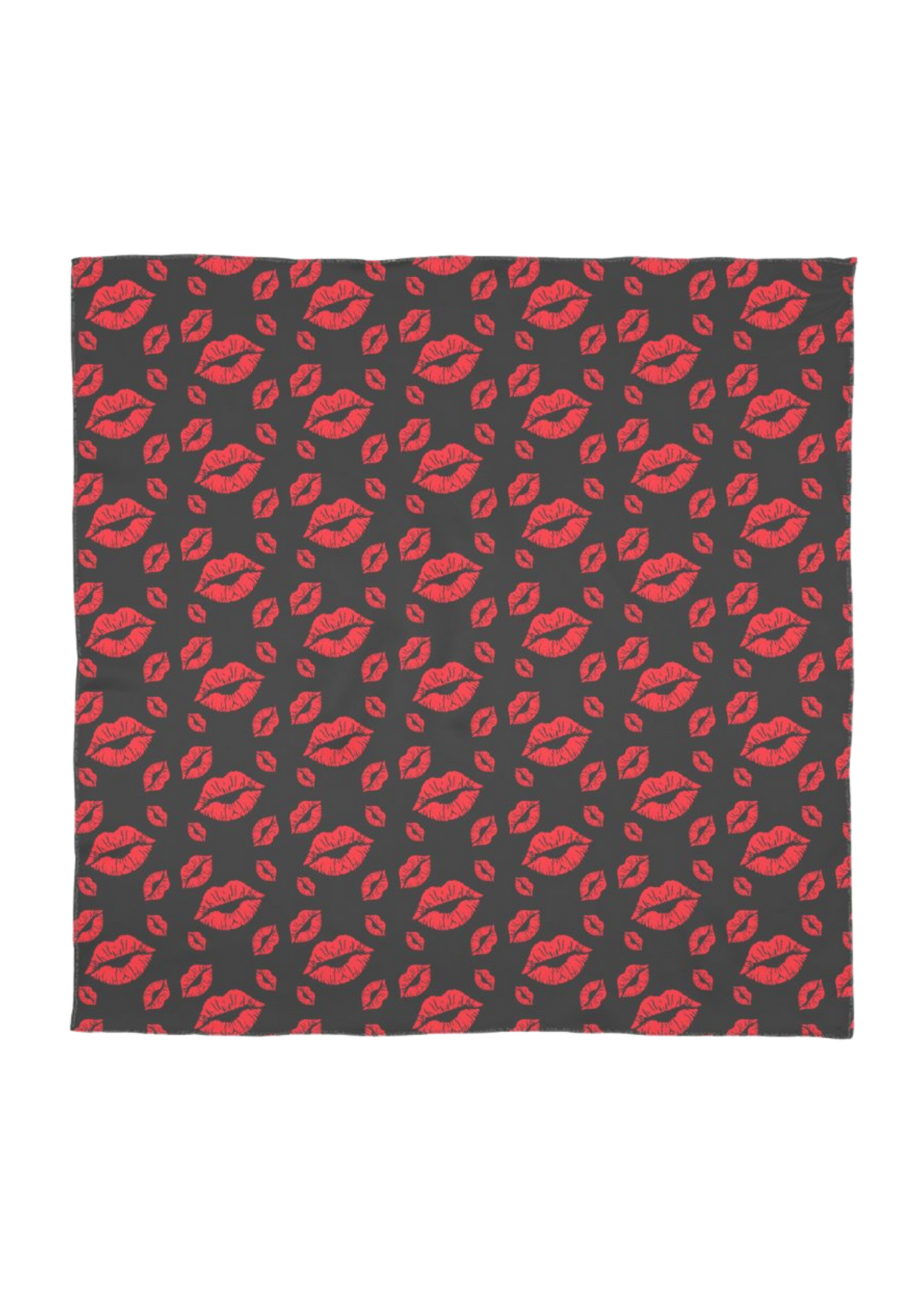 SAMPLE Filakia Kisses Print - Silk Sheer Georgette Scarf - Black