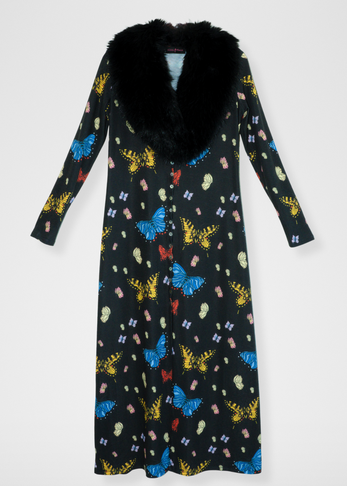 Butterflies Duster Cardigan - Black