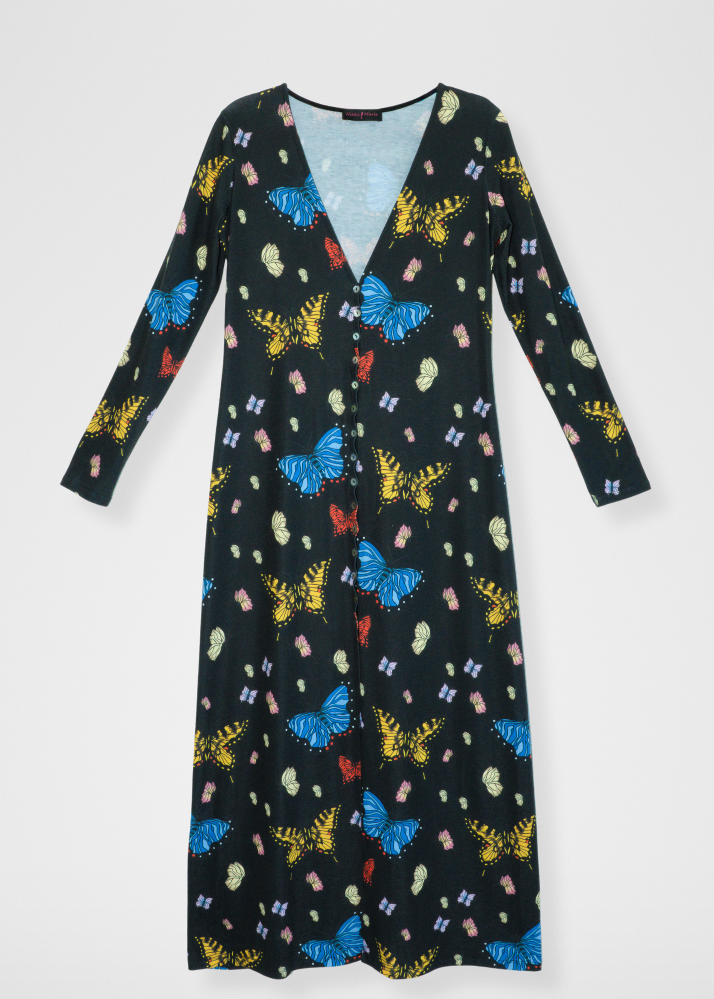 Butterflies Duster Cardigan - Black