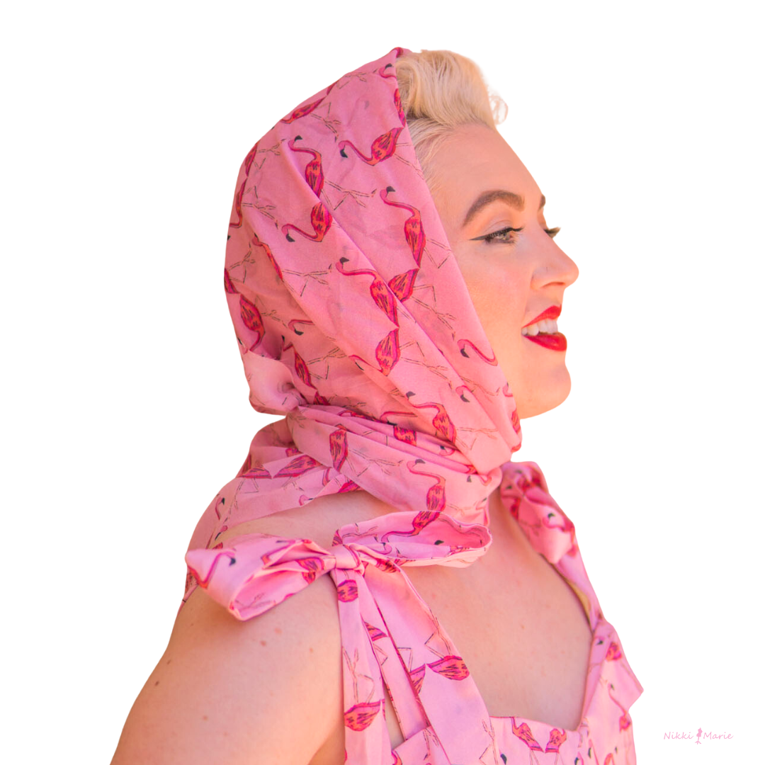 Flamingos Sheer Silk Georgette Scarf