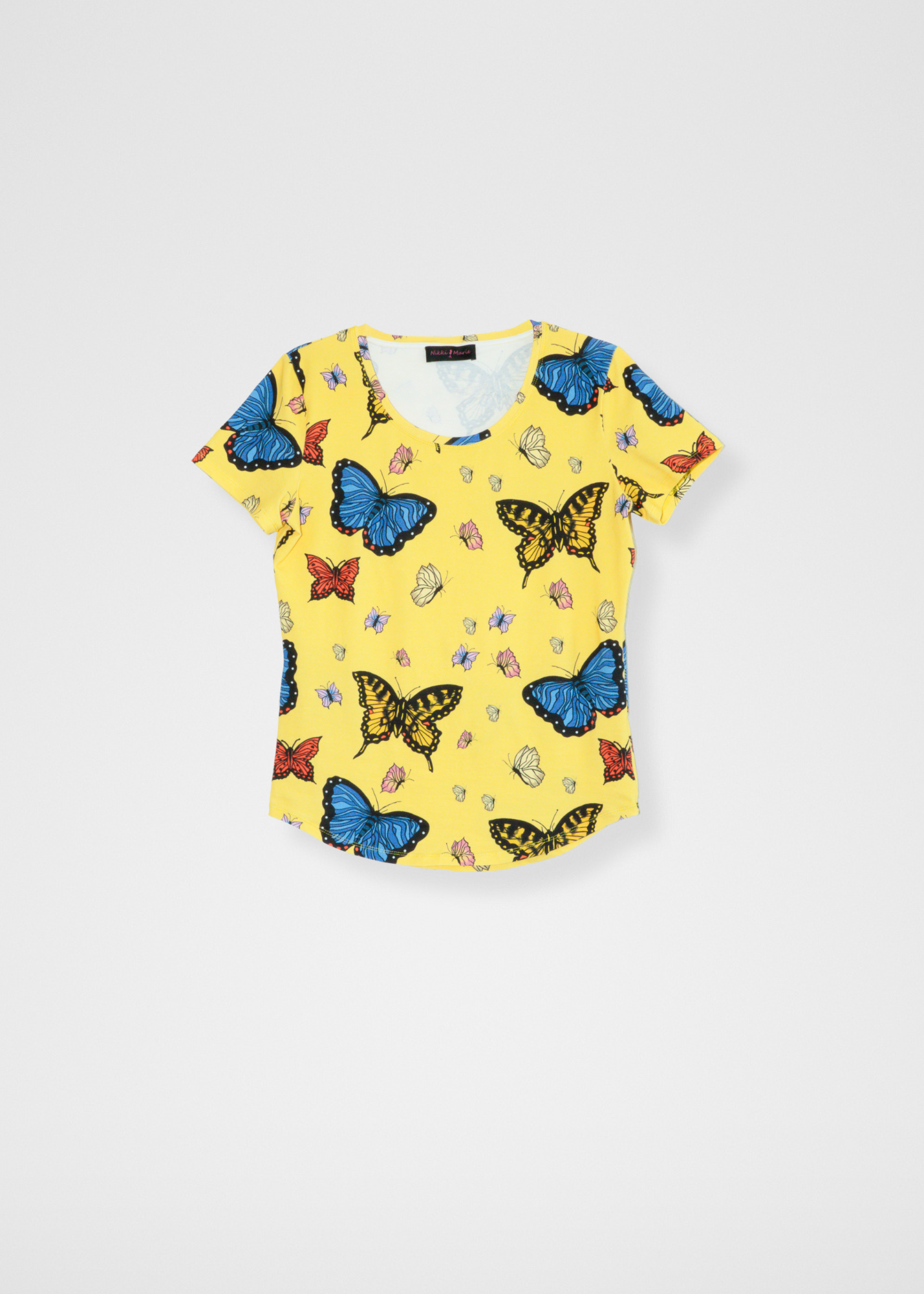 Butterflies Tee - Short Sleeve In Yellow