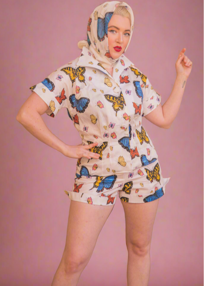 The Lucille Playsuit - Butterflies Print