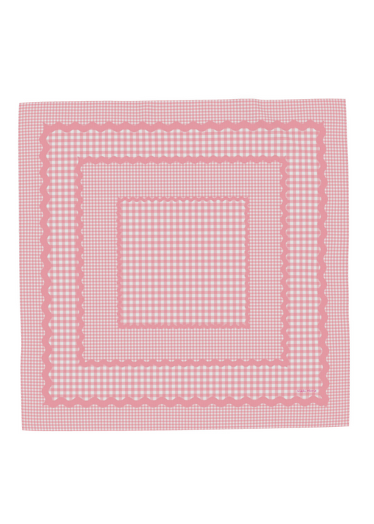 Mad Gingham Pink Cotton Mulmul Scarf