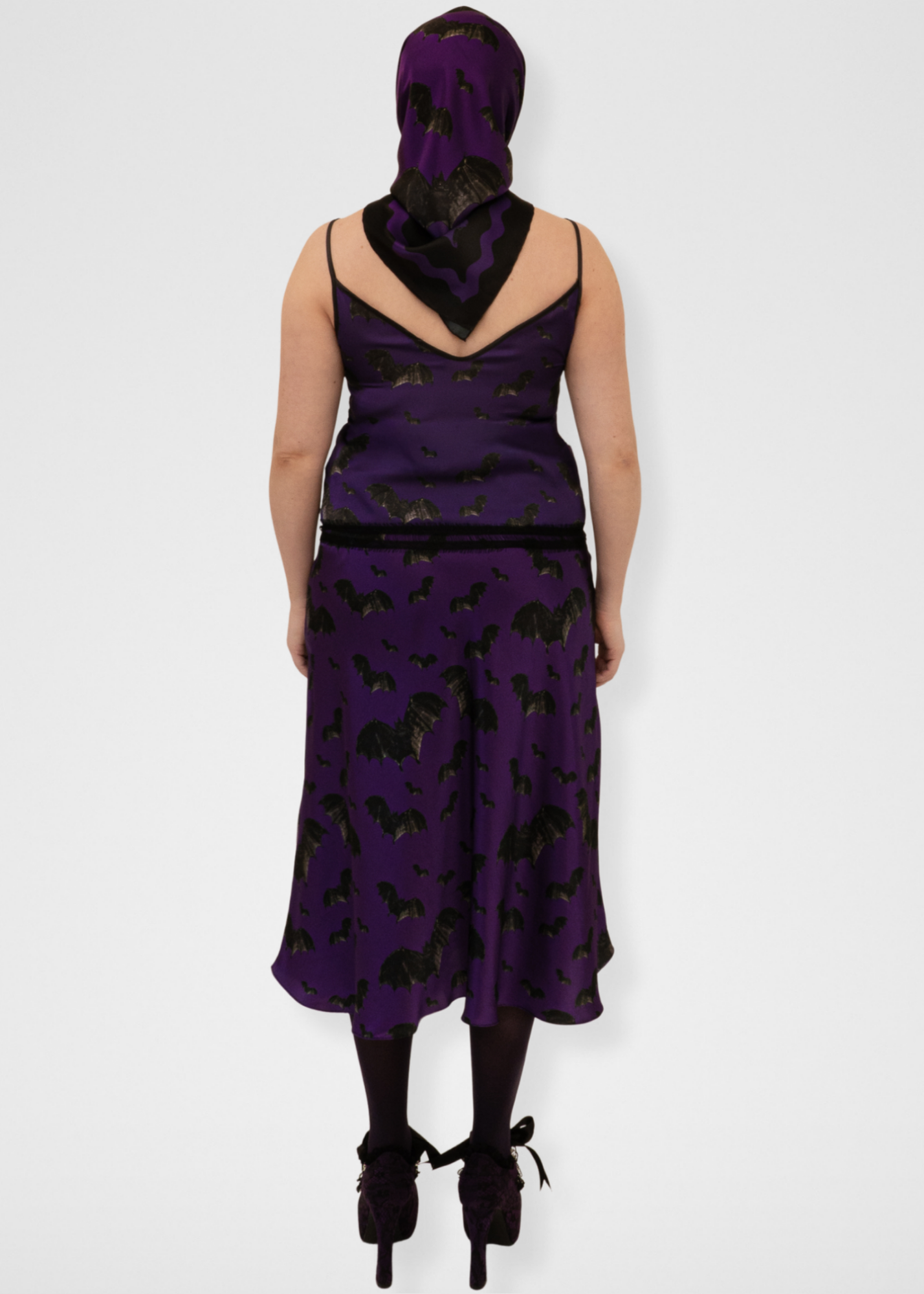 Bats Silk Camisole - Dark Purple