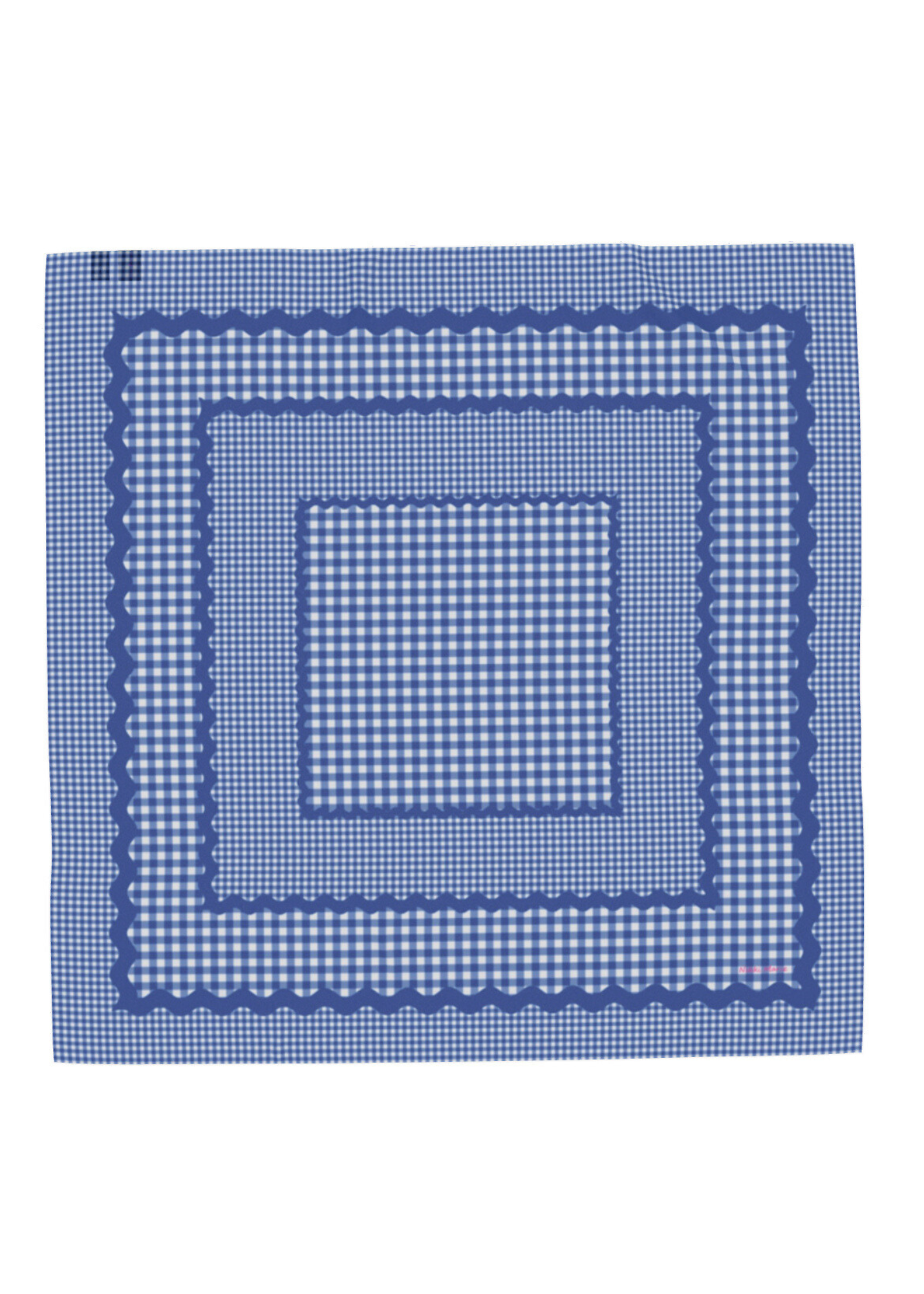 Mad Gingham Cotton Mulmul Scarf - Blue