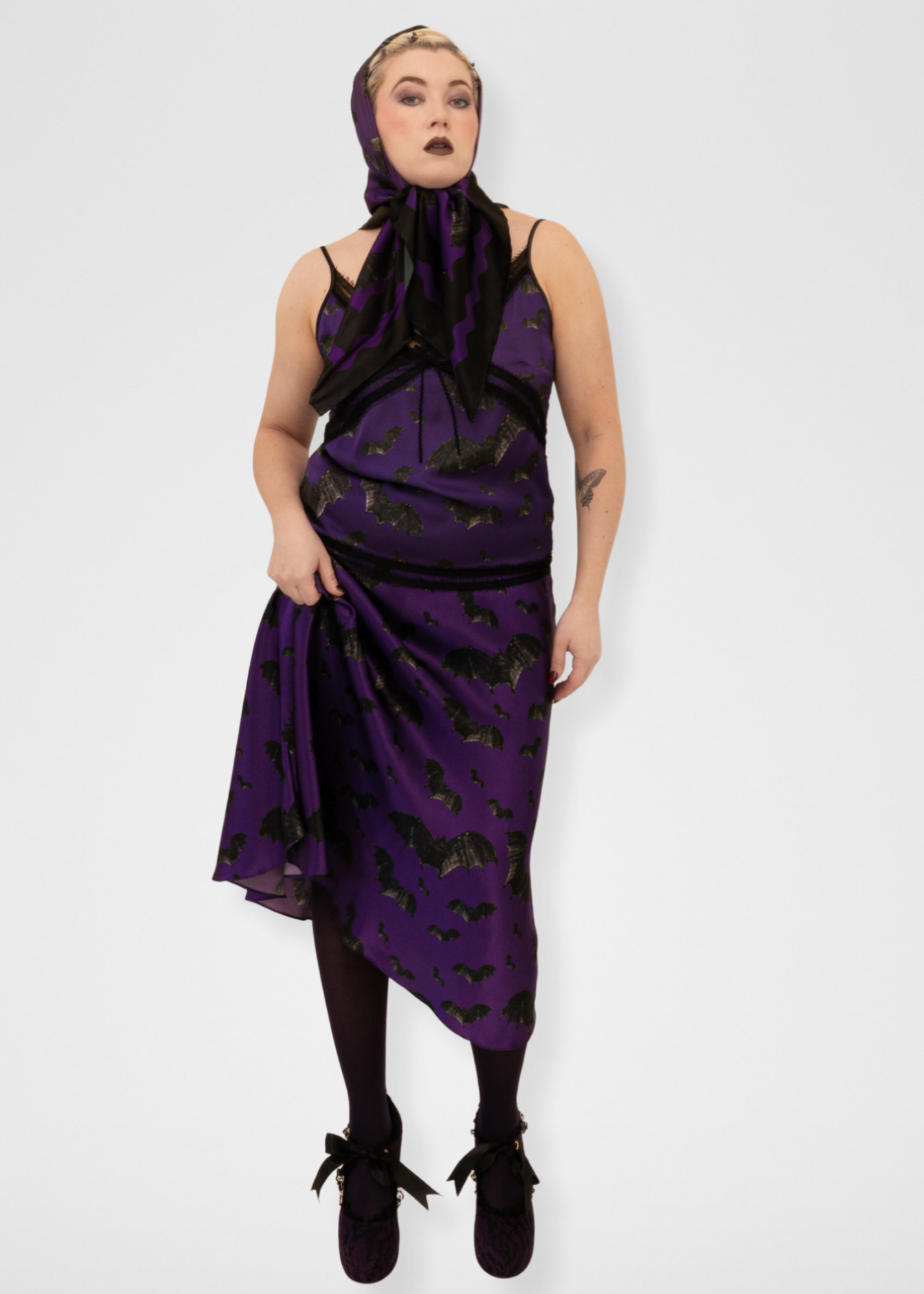 Bats Silk Camisole - Dark Purple