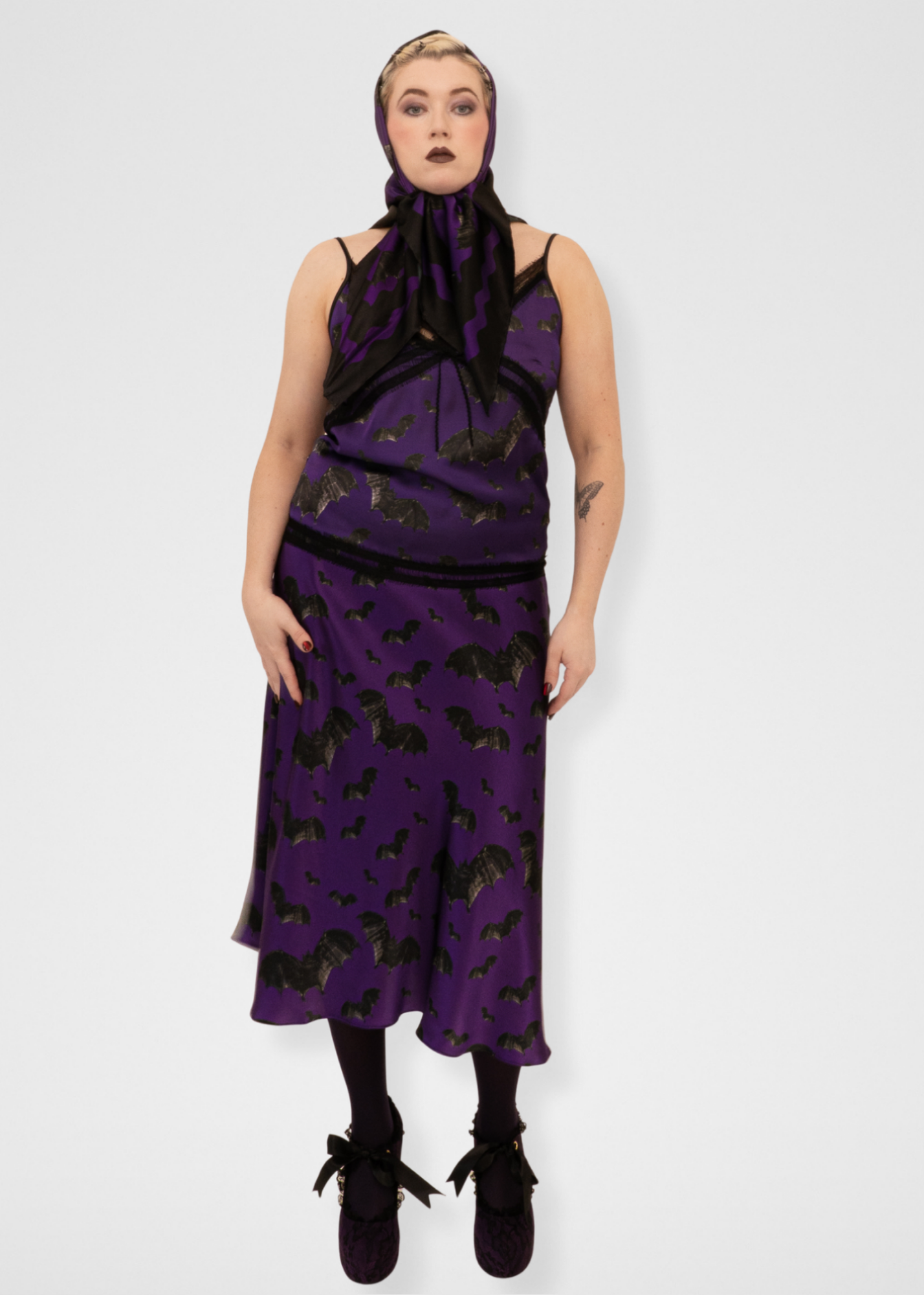 Bats Silk Camisole - Dark Purple