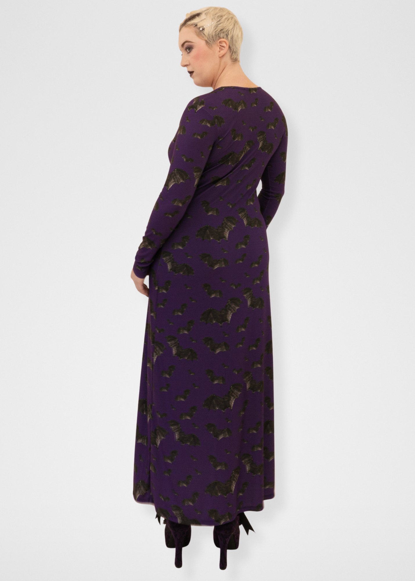 Bats Duster Cardigan - Dark Purple