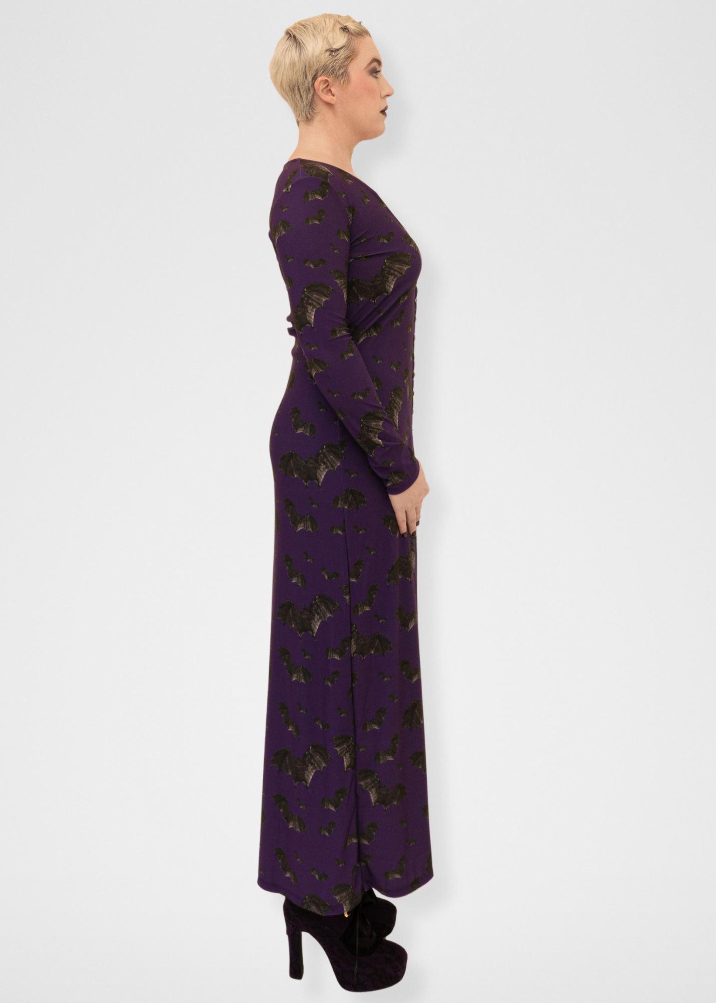 Bats Duster Cardigan - Dark Purple