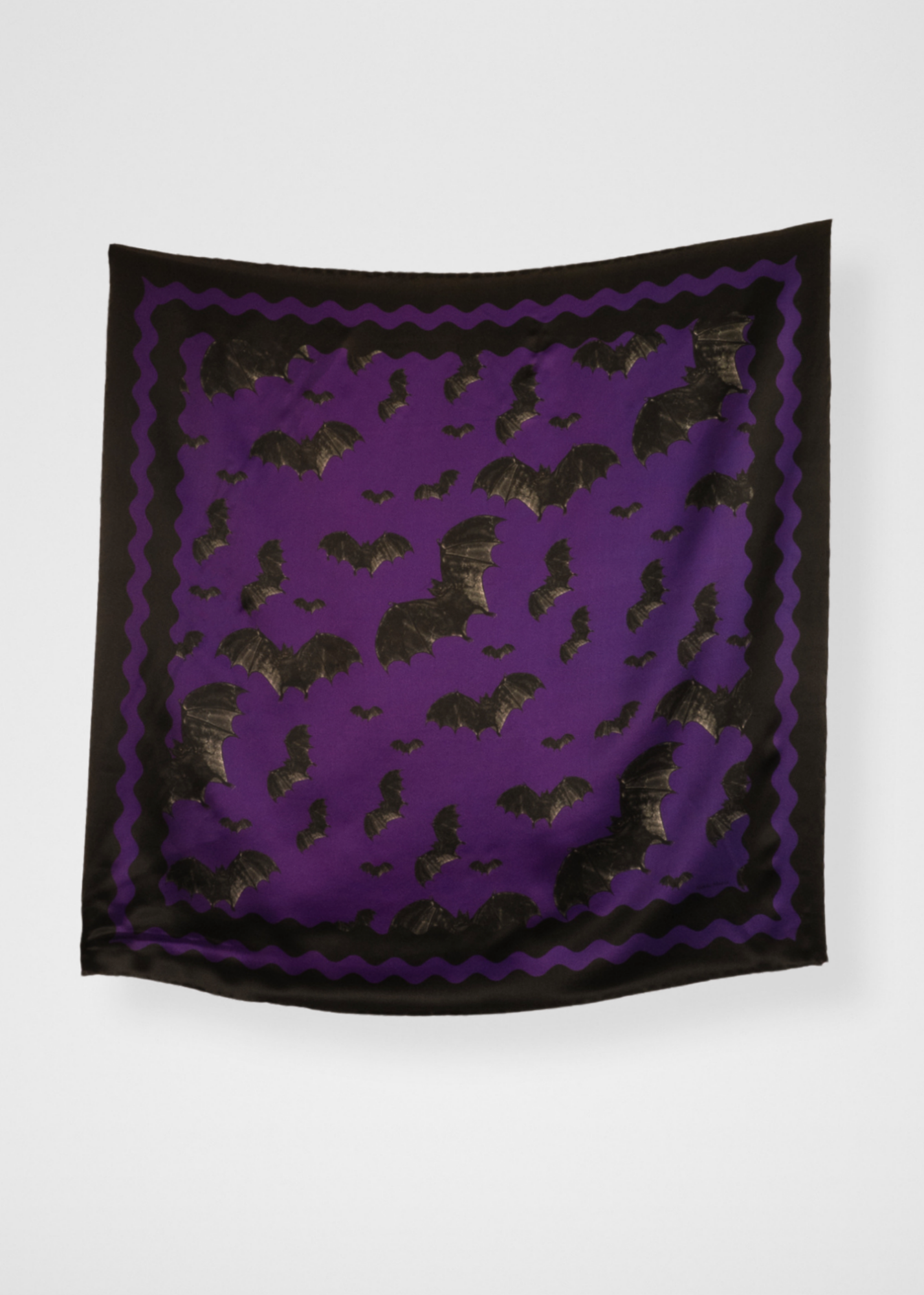 Going Batty Silk Satin Square Scarf - 36"x 36" Limited Edition Online Only