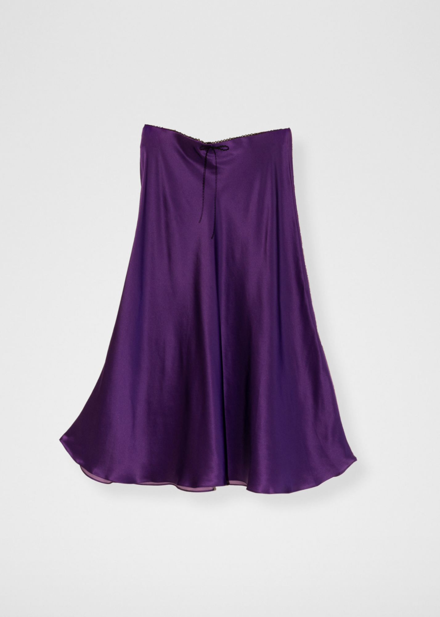 Silk Midi Slip Skirt - Dark Purple