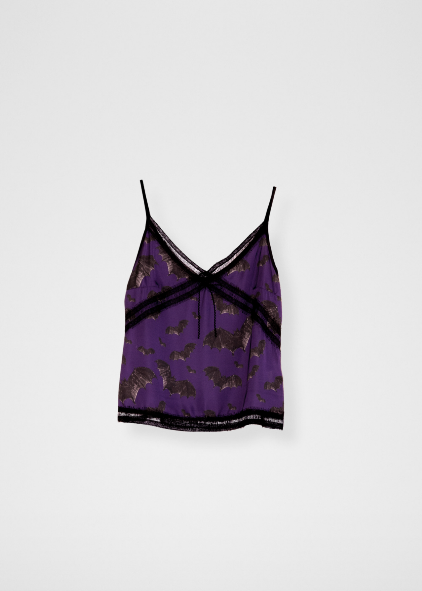 Bats Silk Camisole - Dark Purple