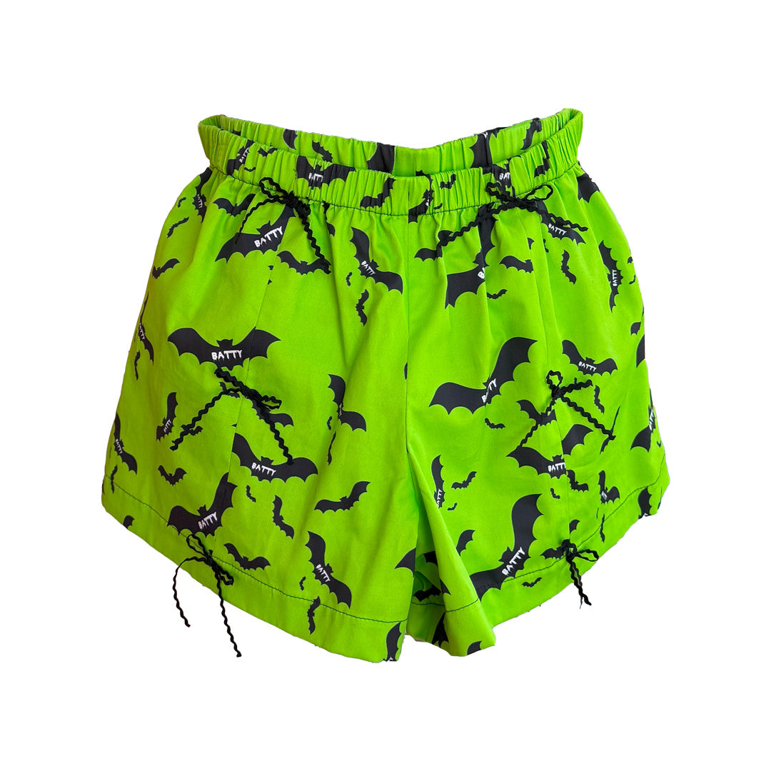 Not Your Babydoll Set - Batty Neon Green Print