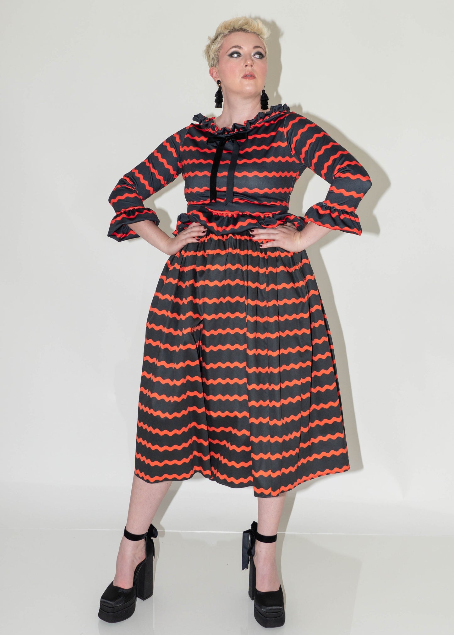 The Ricky Skirt - Neon Orange Ric Rac