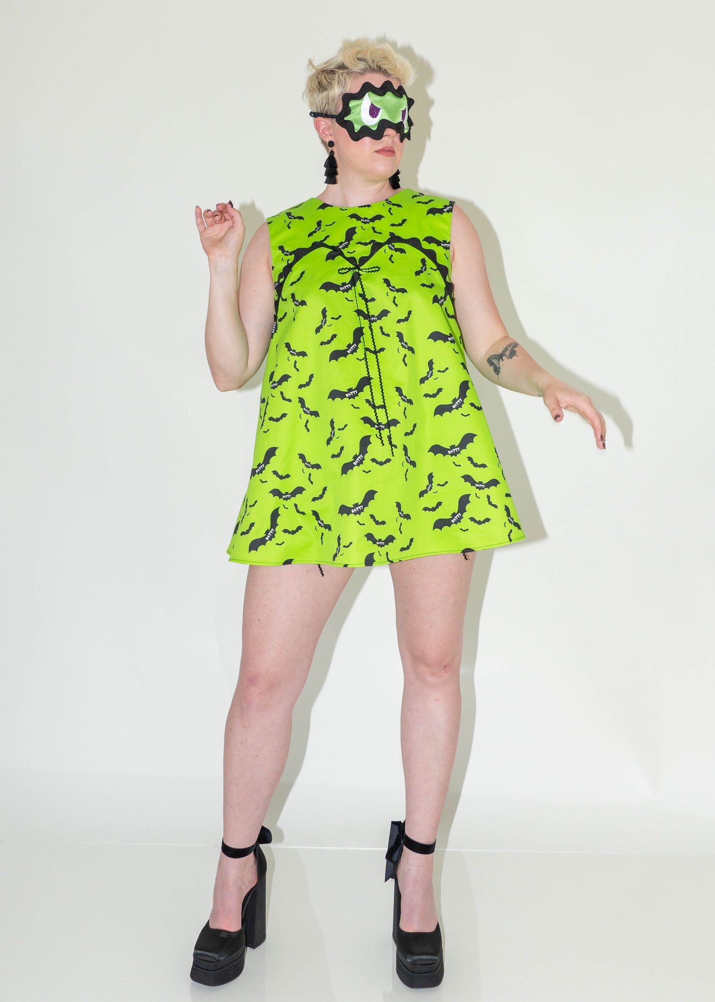 The Sleepy Monster Eye Mask - Neon Green Silk