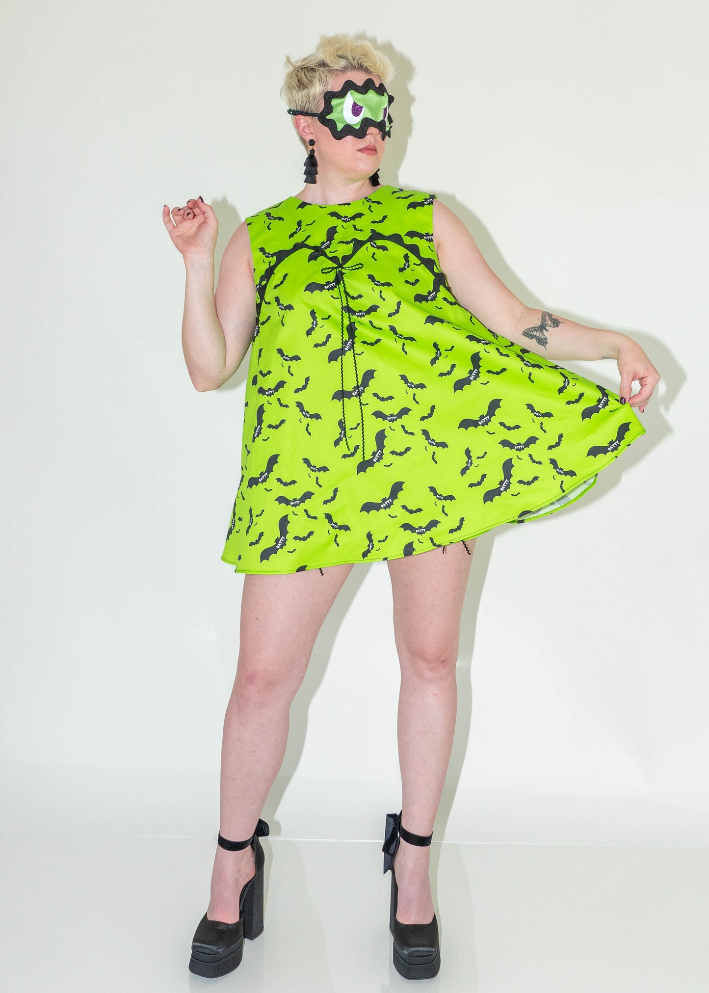 The Sleepy Monster Eye Mask - Neon Green Silk