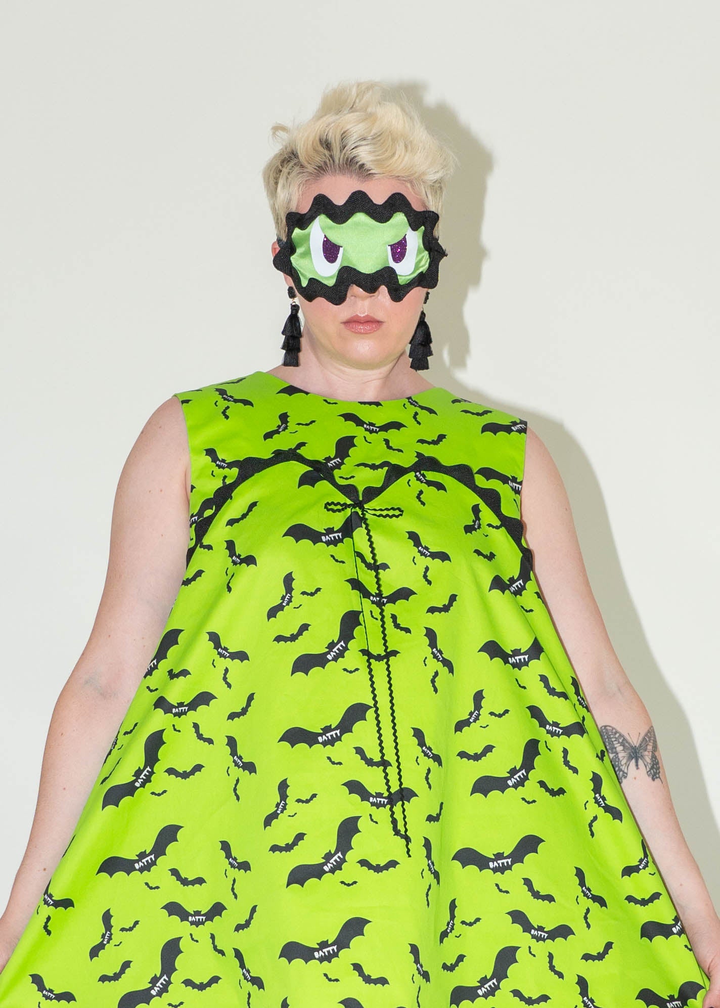 The Sleepy Monster Eye Mask - Neon Green Silk