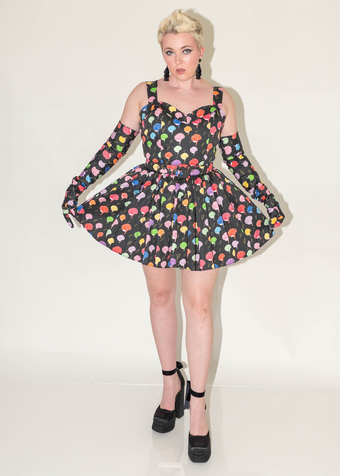 The Marilyn Dress - I Love Your Brain Print