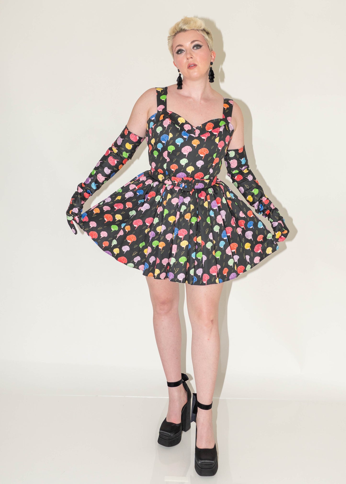 The Marilyn Dress - I Love Your Brain Print