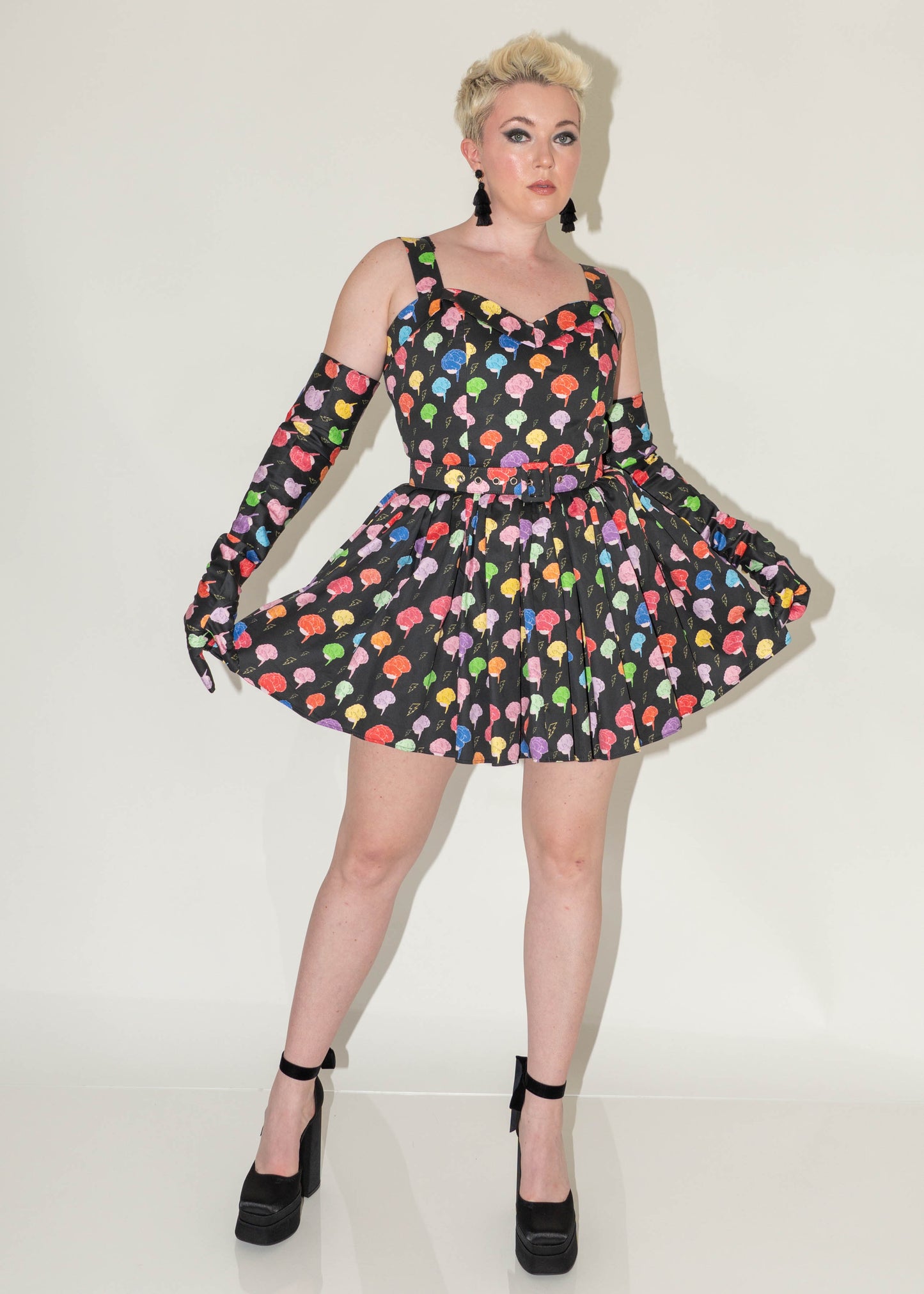 The Marilyn Dress - I Love Your Brain Print