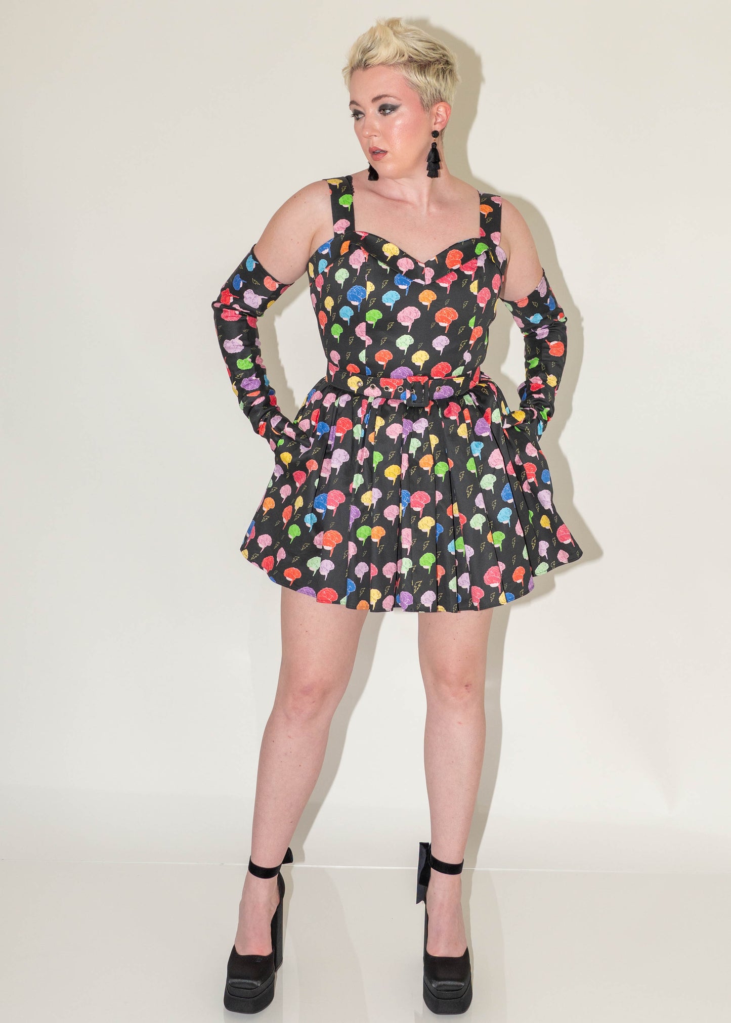 The Marilyn Dress - I Love Your Brain Print