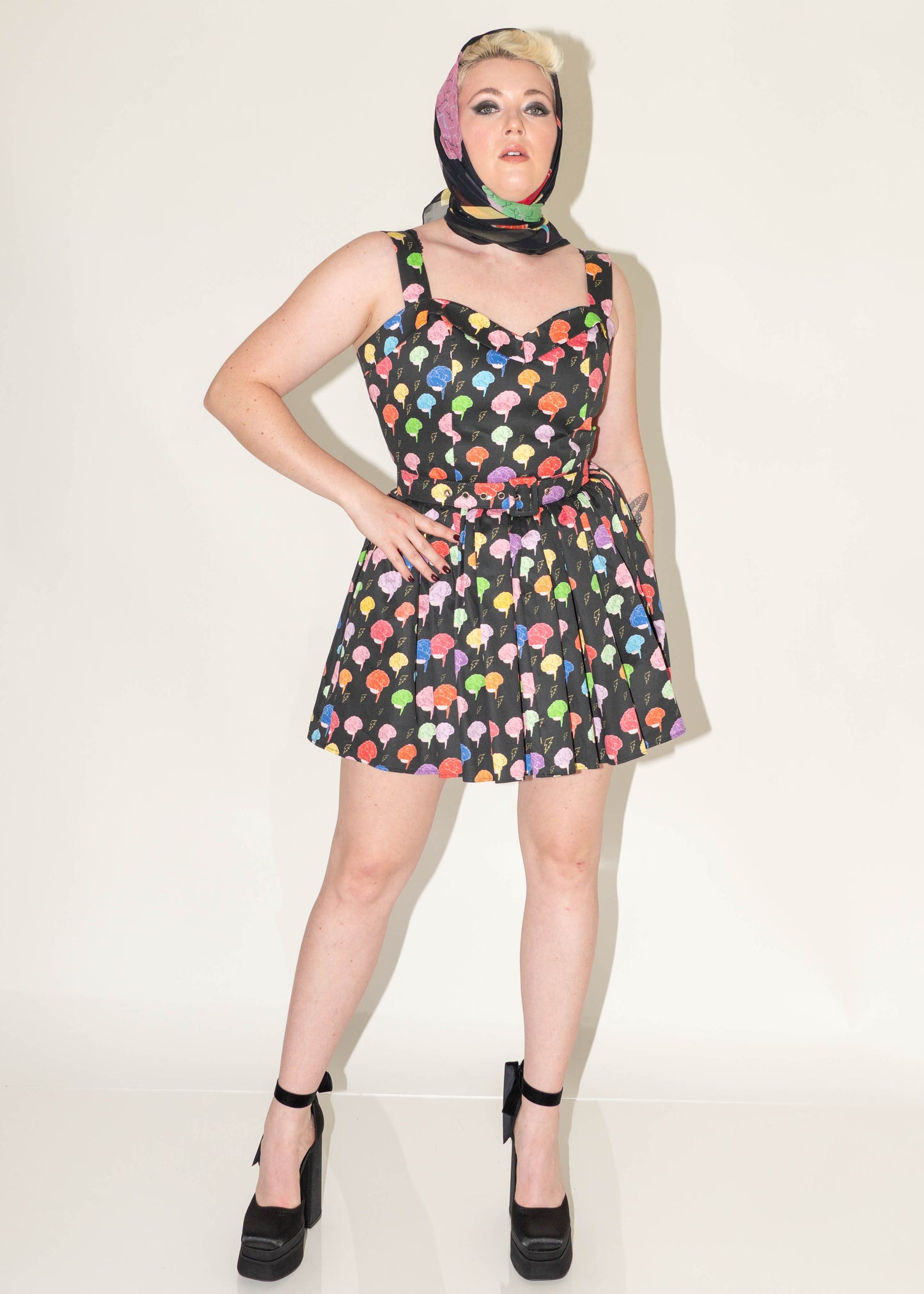 The Marilyn Dress - I Love Your Brain Print