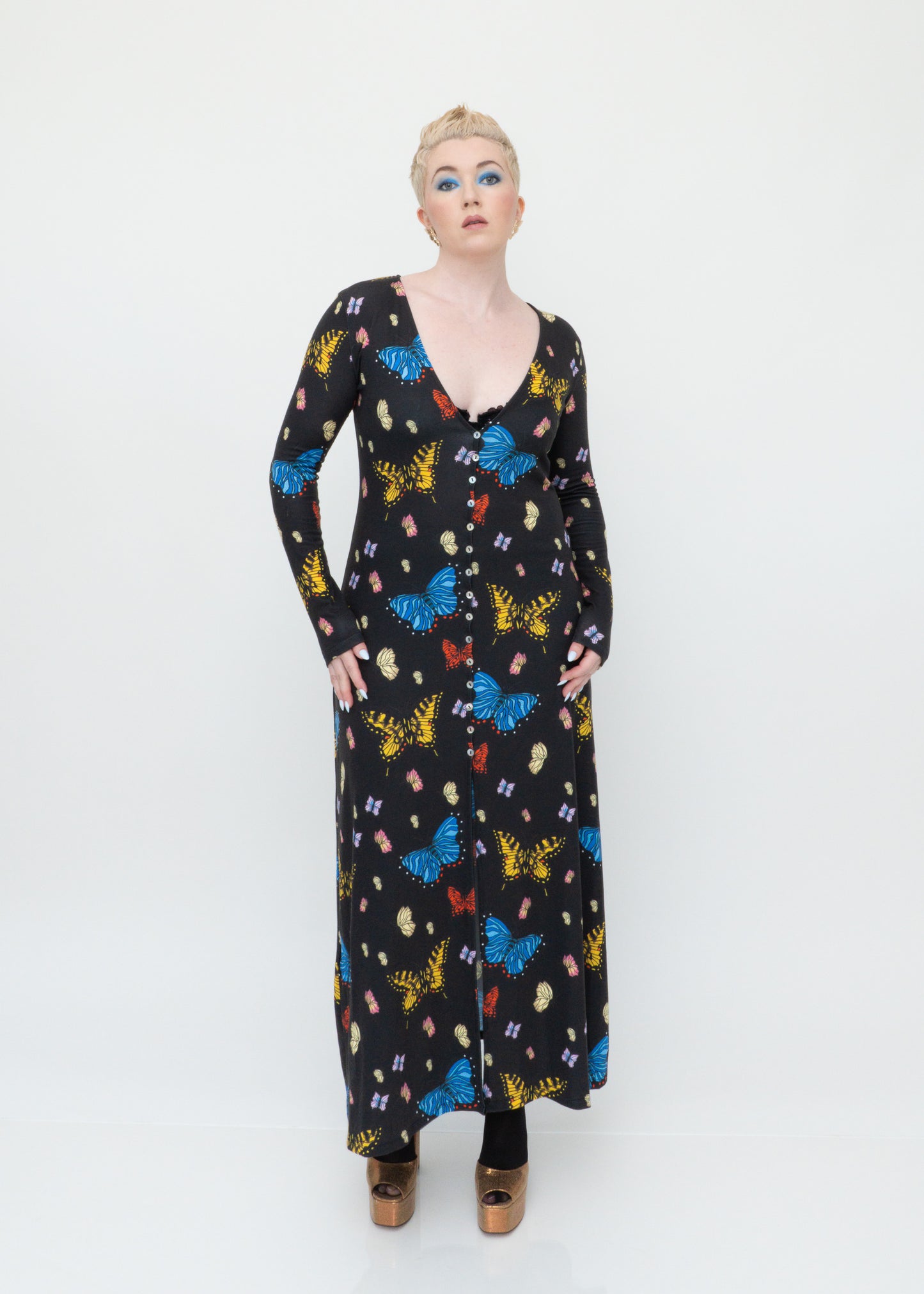 Butterflies Duster Cardigan - Black