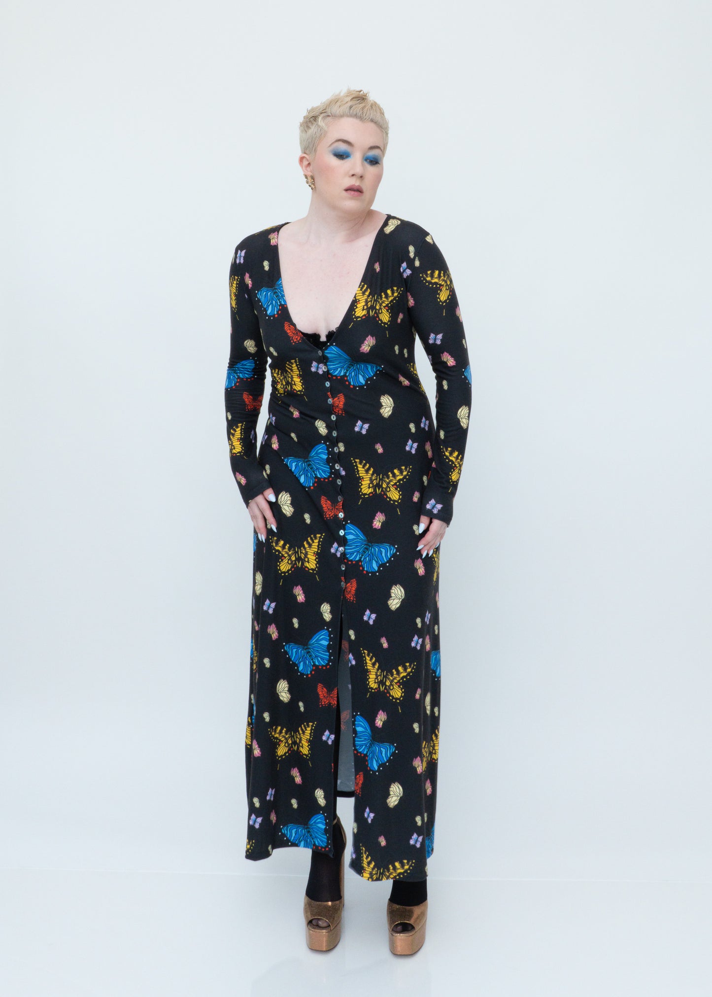 Butterflies Duster Cardigan - Black