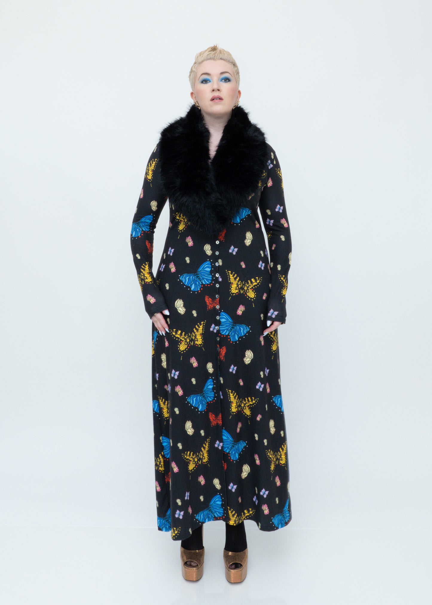 Butterflies Duster Cardigan - Black