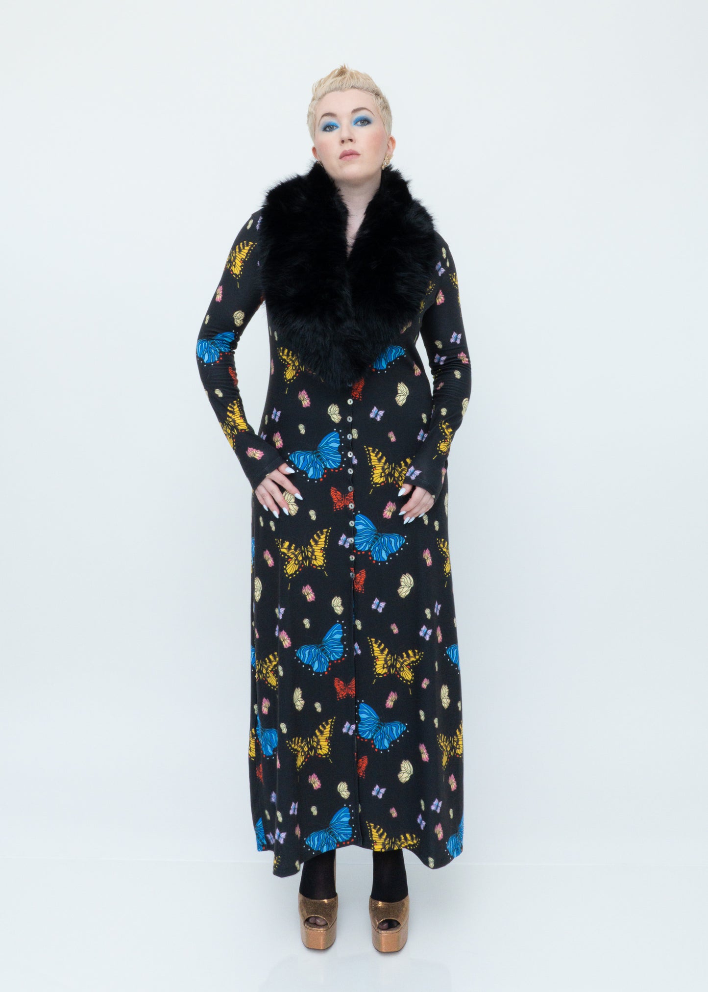 Butterflies Duster Cardigan - Black
