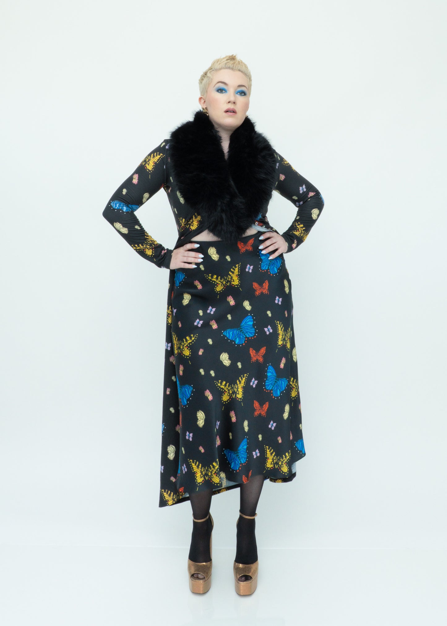 Butterflies Duster Cardigan - Black