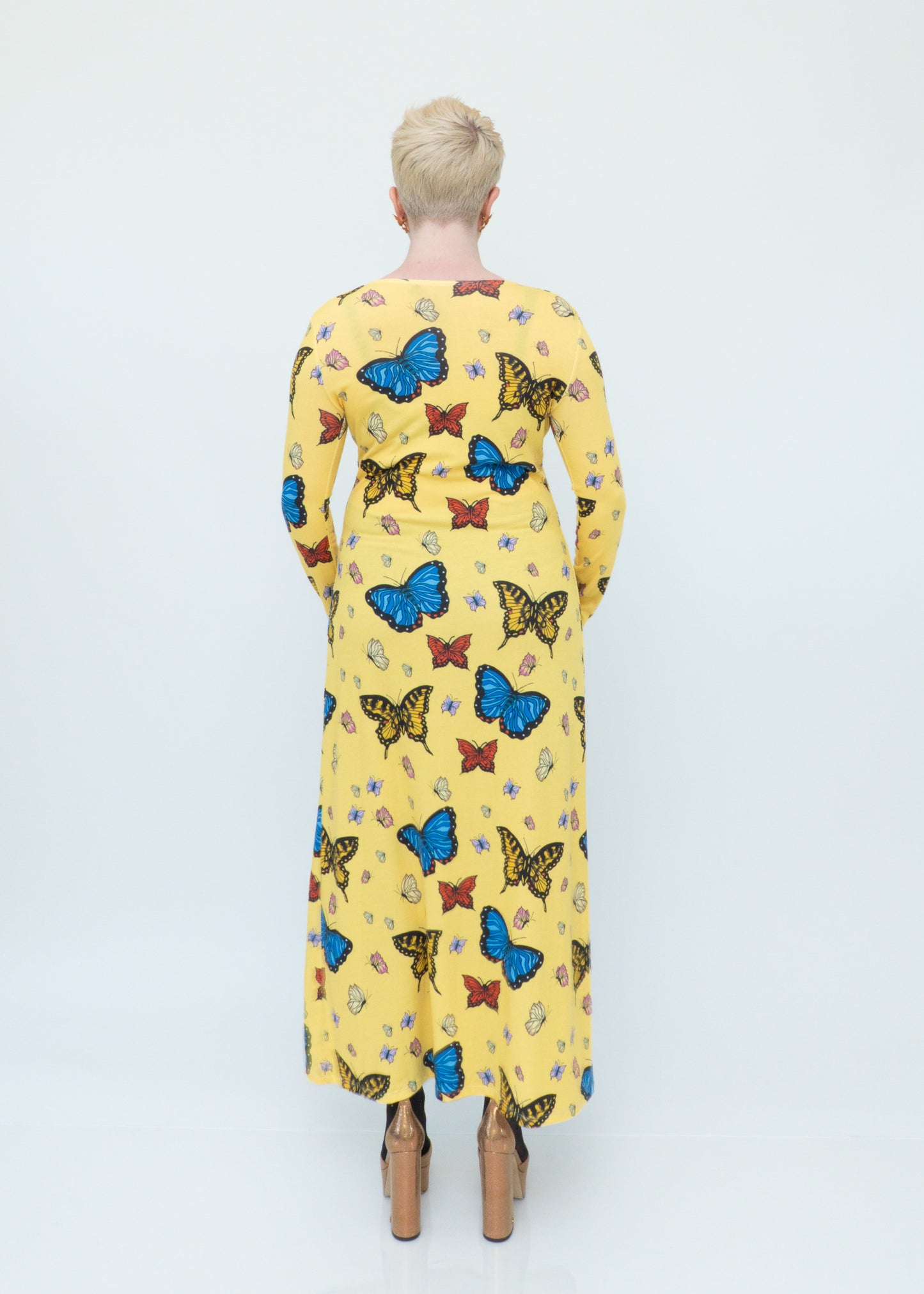 Butterflies Duster Cardigan - Yellow