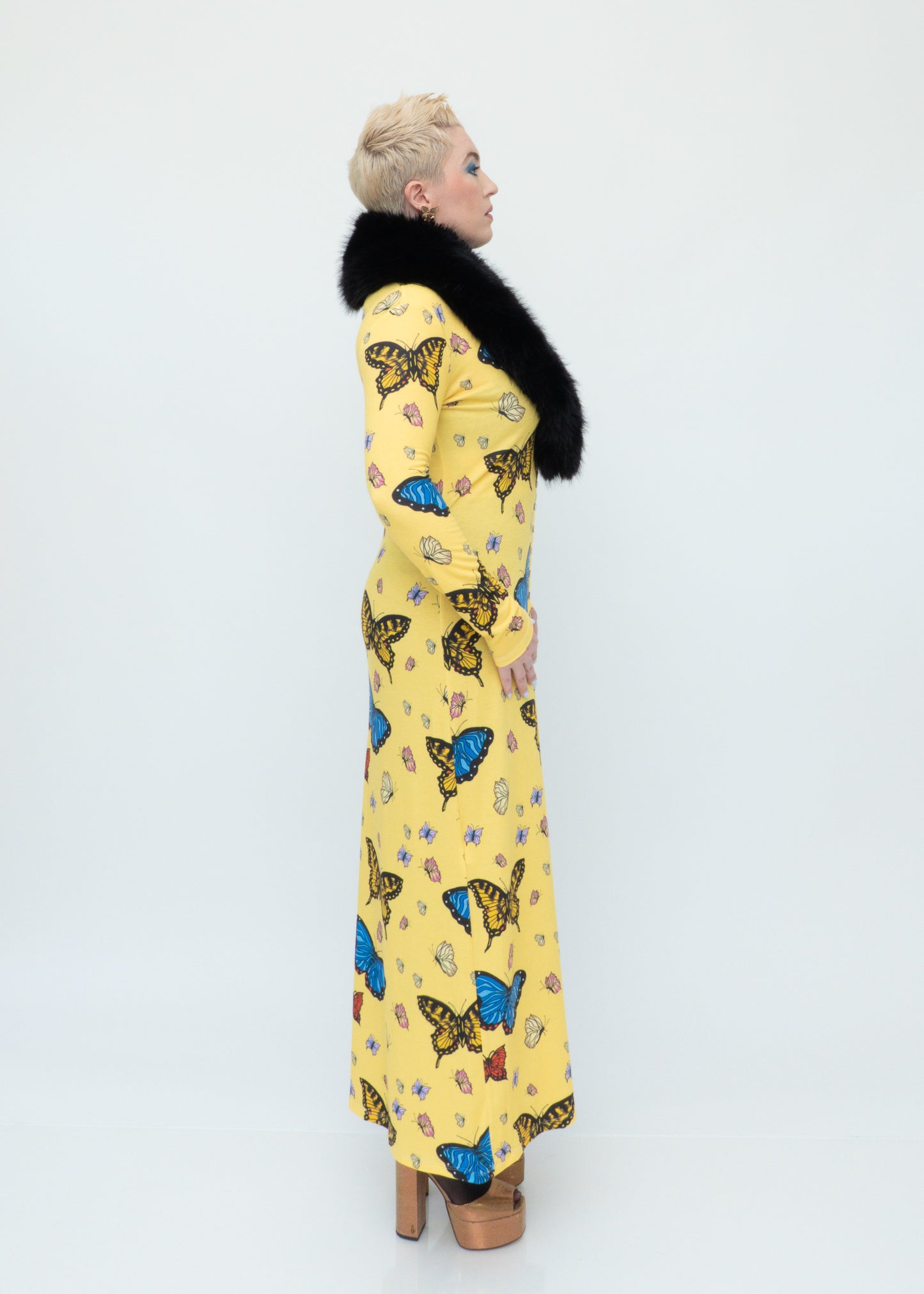 Butterflies Duster Cardigan - Yellow
