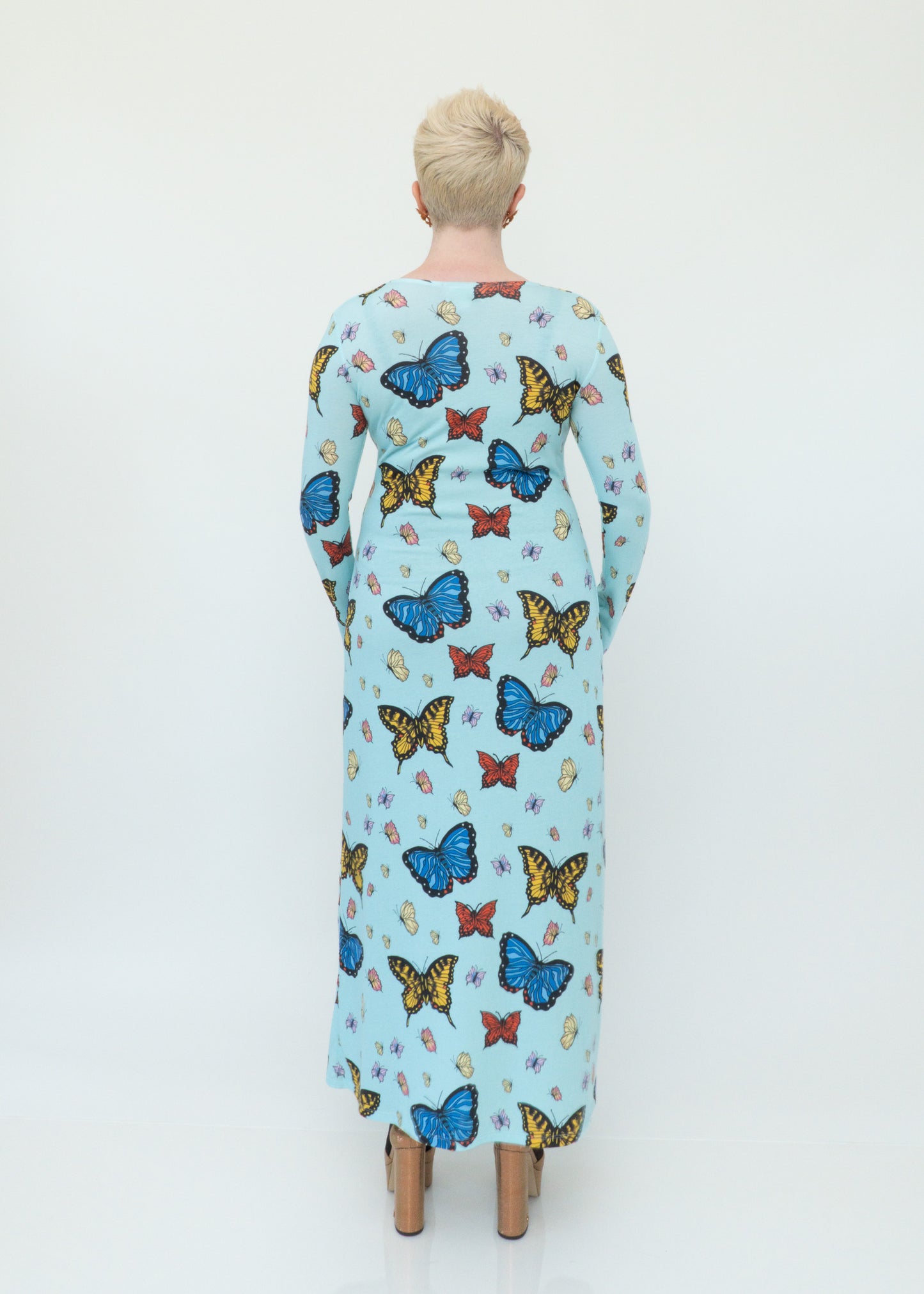 Butterflies Duster Cardigan - Sky Blue