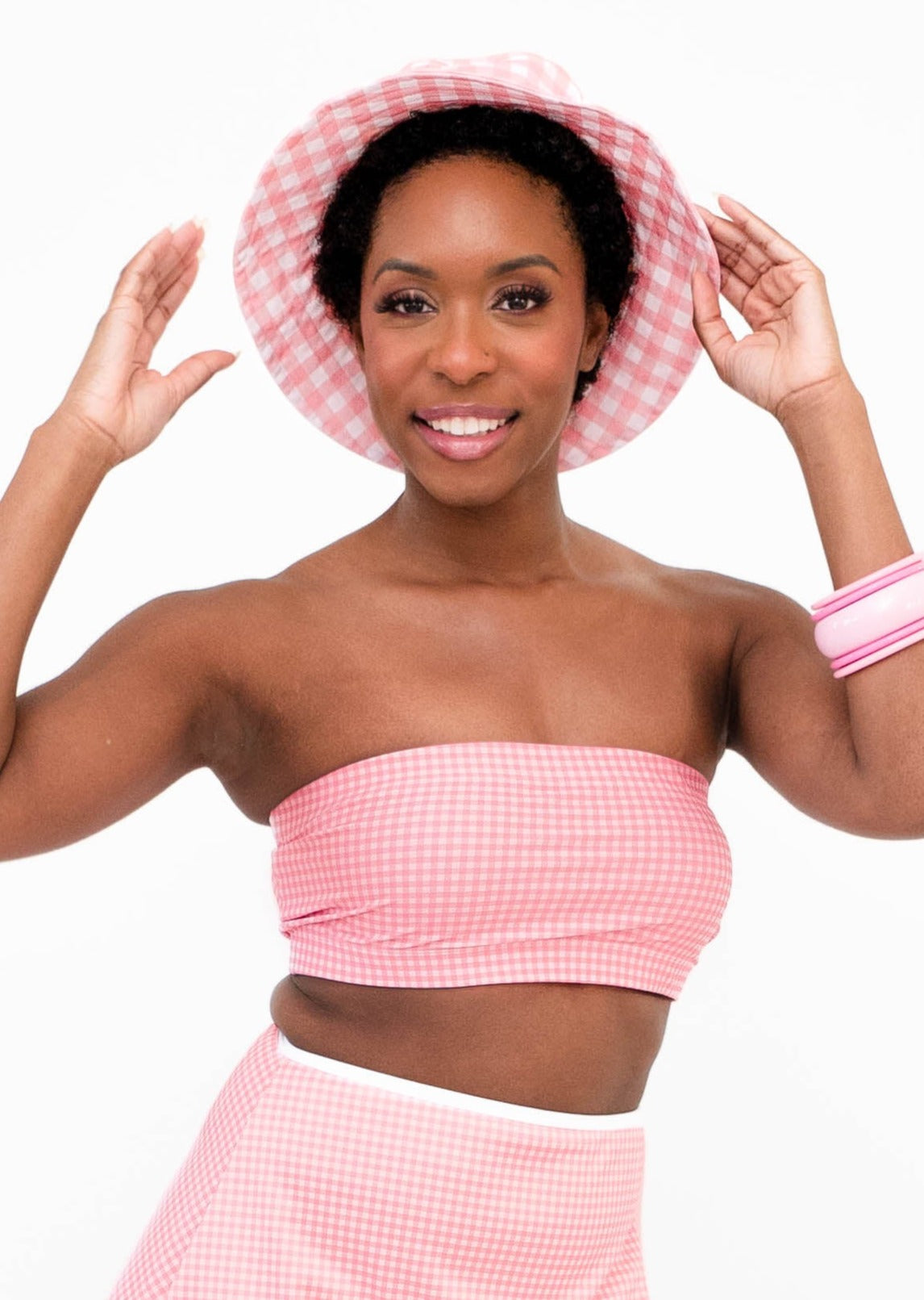 Bucket Hat - Pink Gingham Print