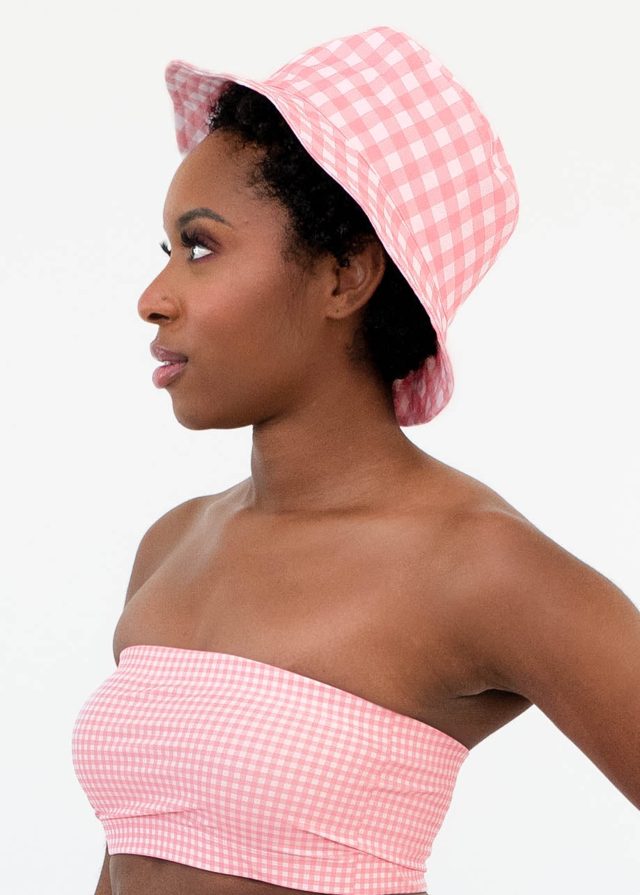 Bucket Hat - Pink Gingham Print