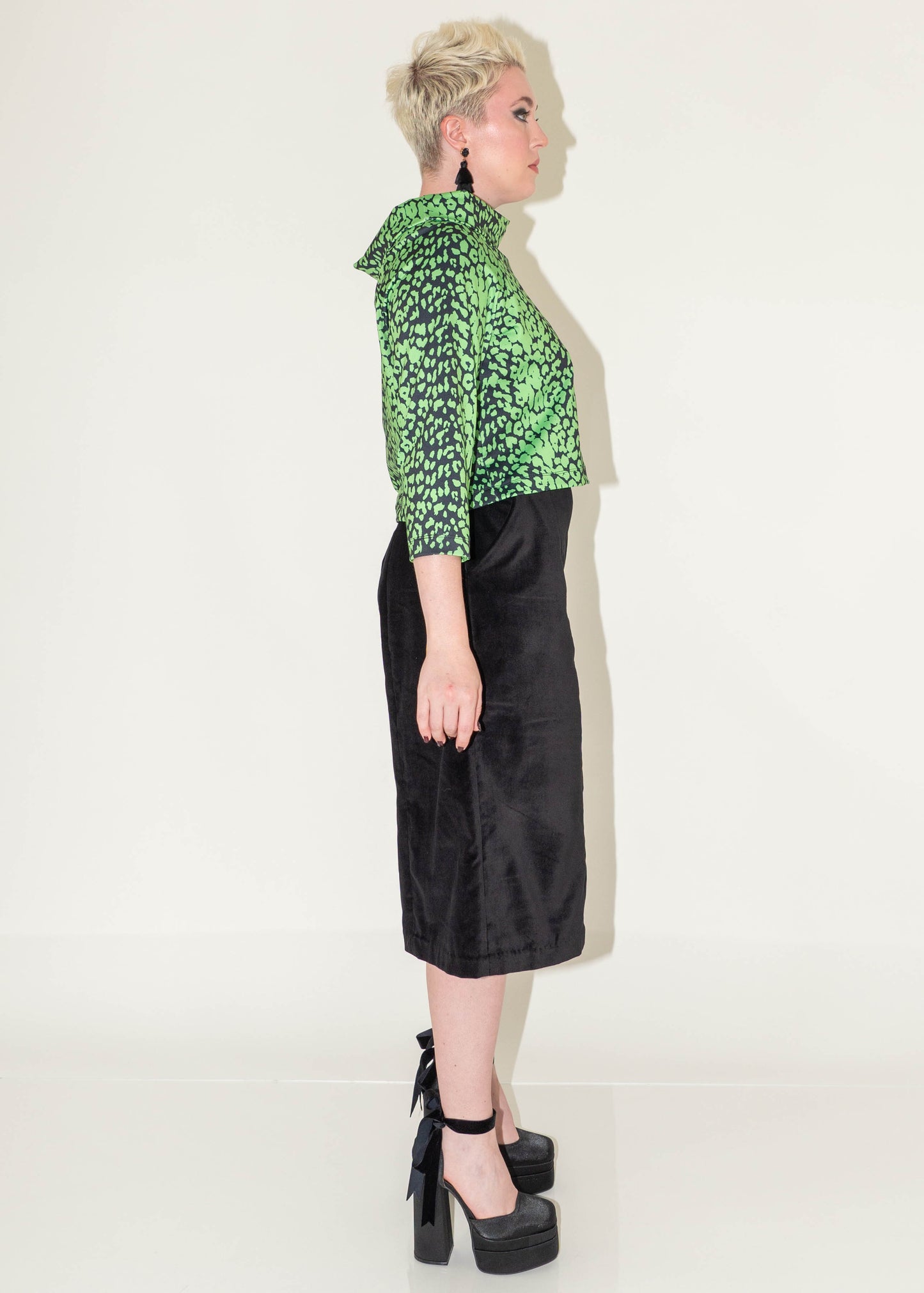 The Holly Culotte Pant - Black Velveteen