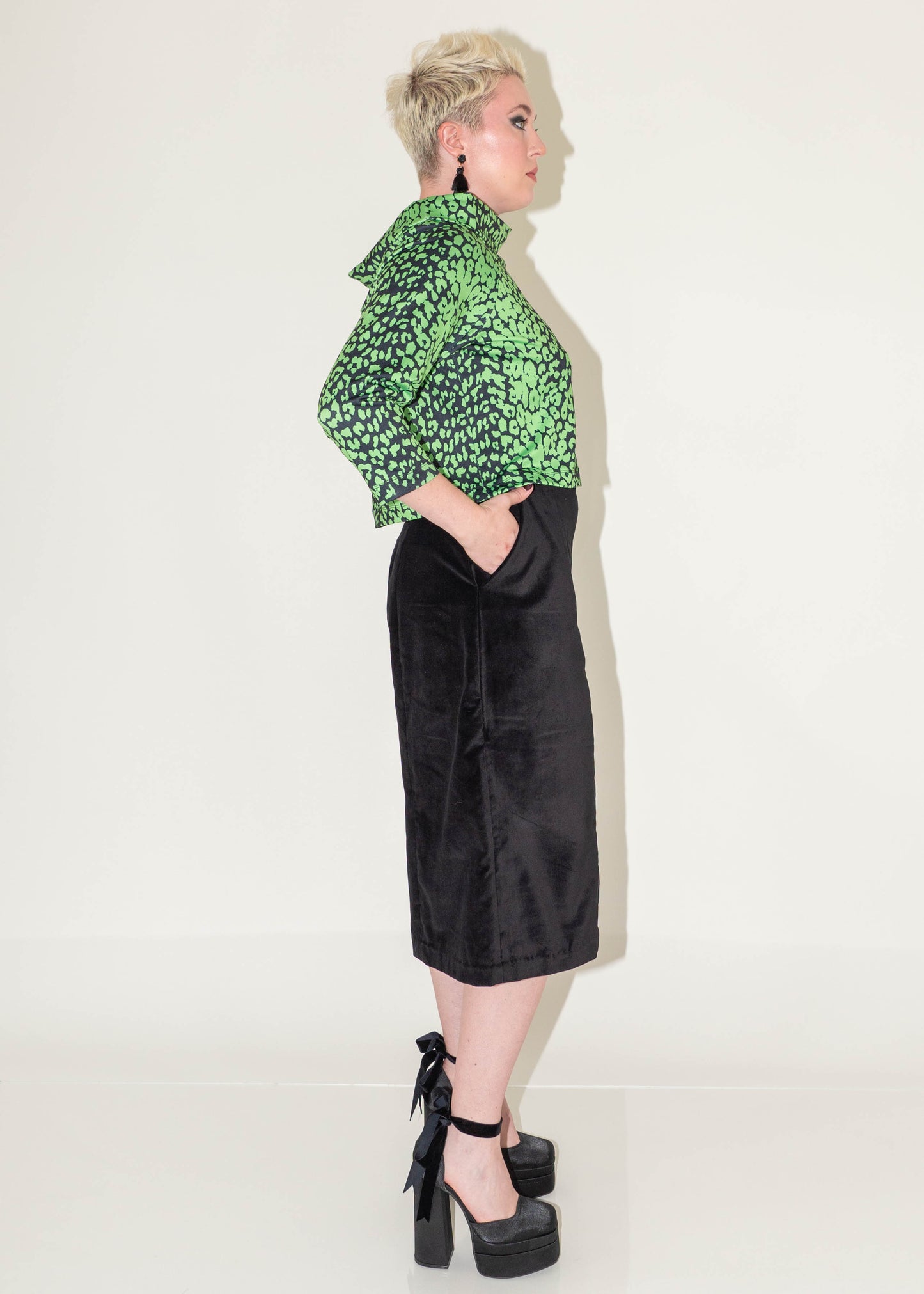 The Holly Culotte Pant - Black Velveteen