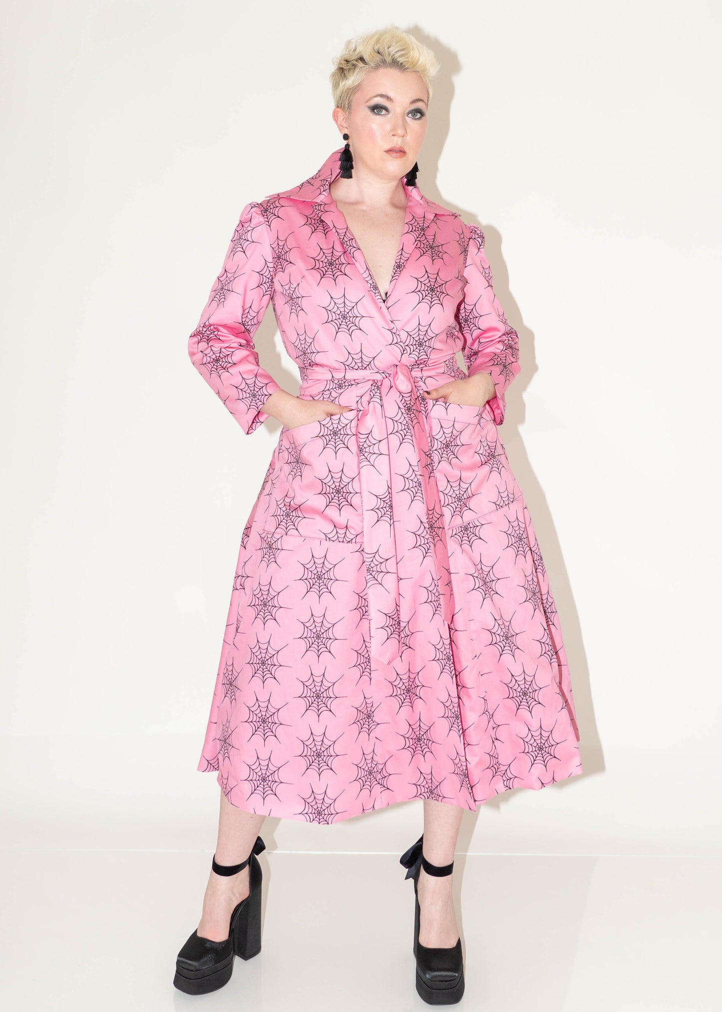 The Apartment Dress - Pink Spiderwebs Prints