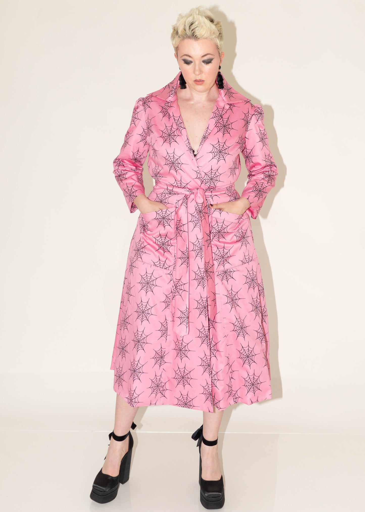 The Apartment Dress - Pink Spiderwebs Prints