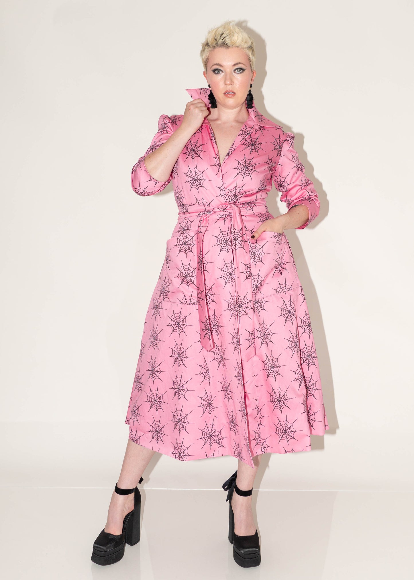 The Apartment Dress - Pink Spiderwebs Prints