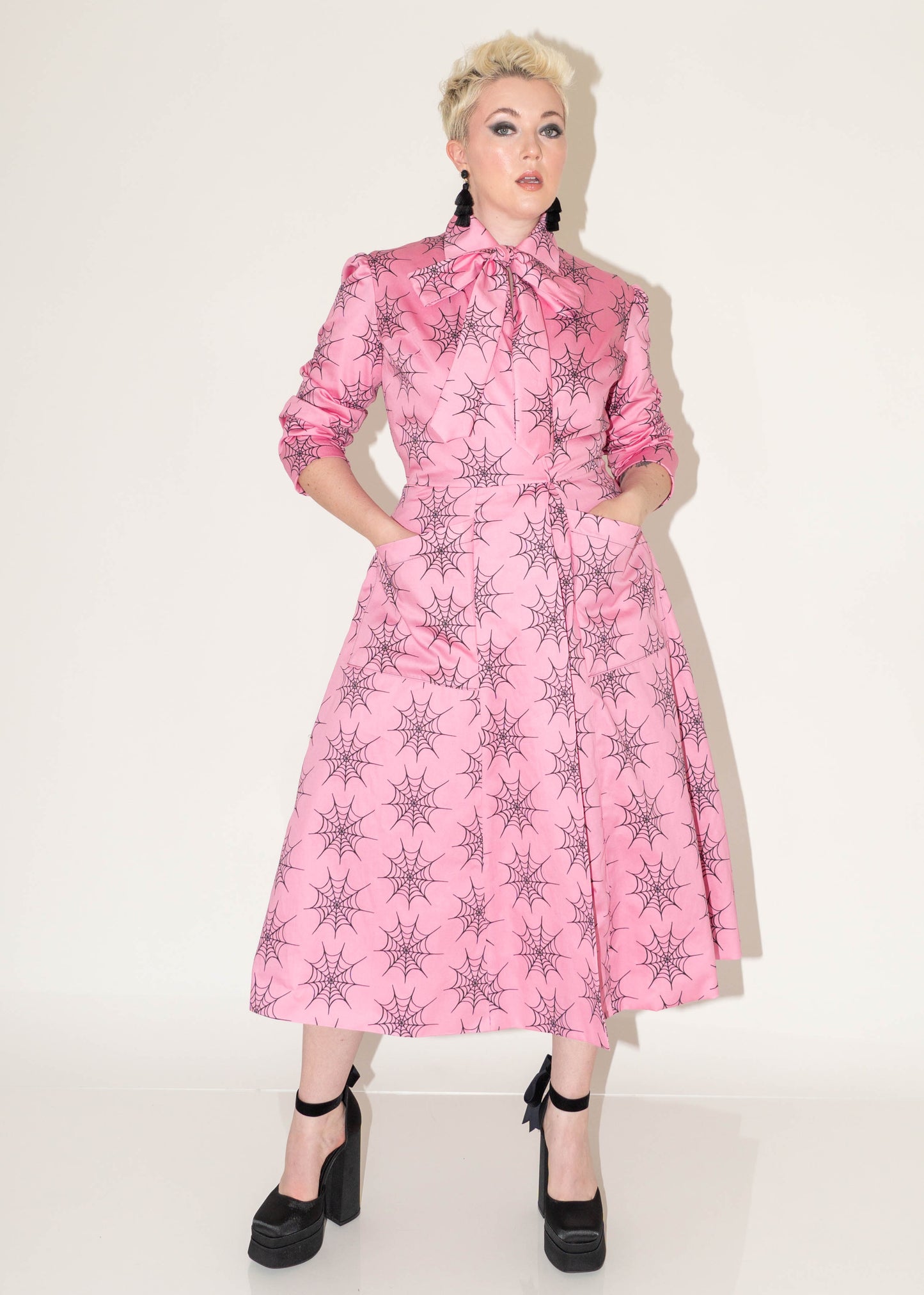 The Apartment Dress - Pink Spiderwebs Prints