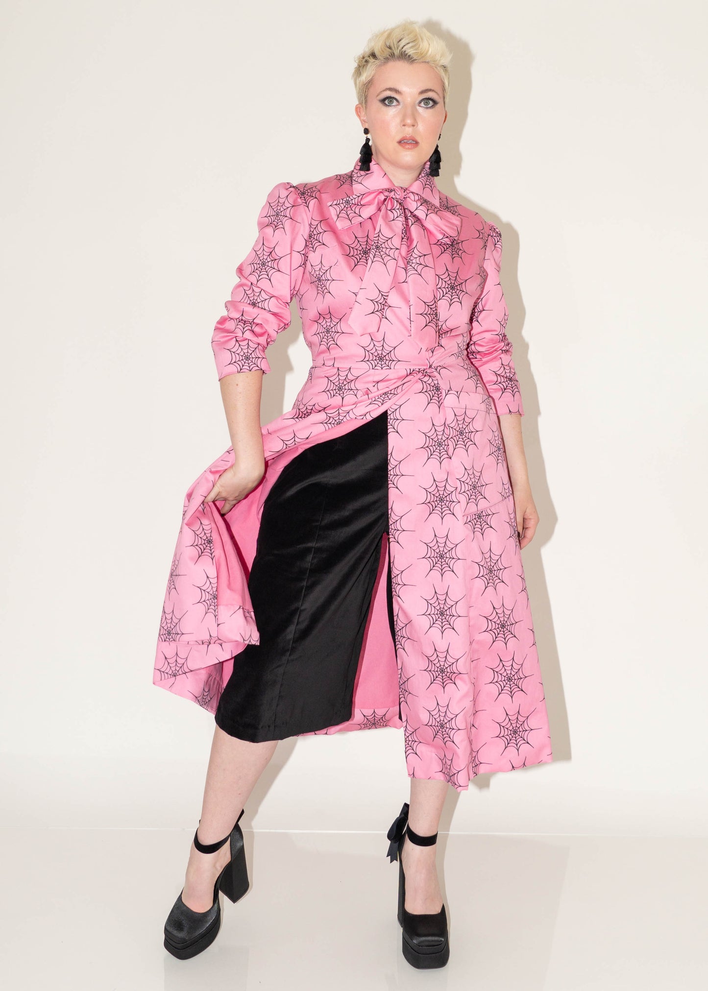The Apartment Dress - Pink Spiderwebs Prints