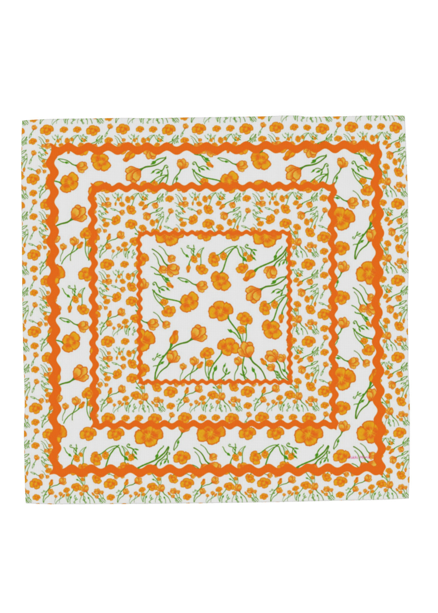 Mad California Poppies Cotton Mulmul Bandana