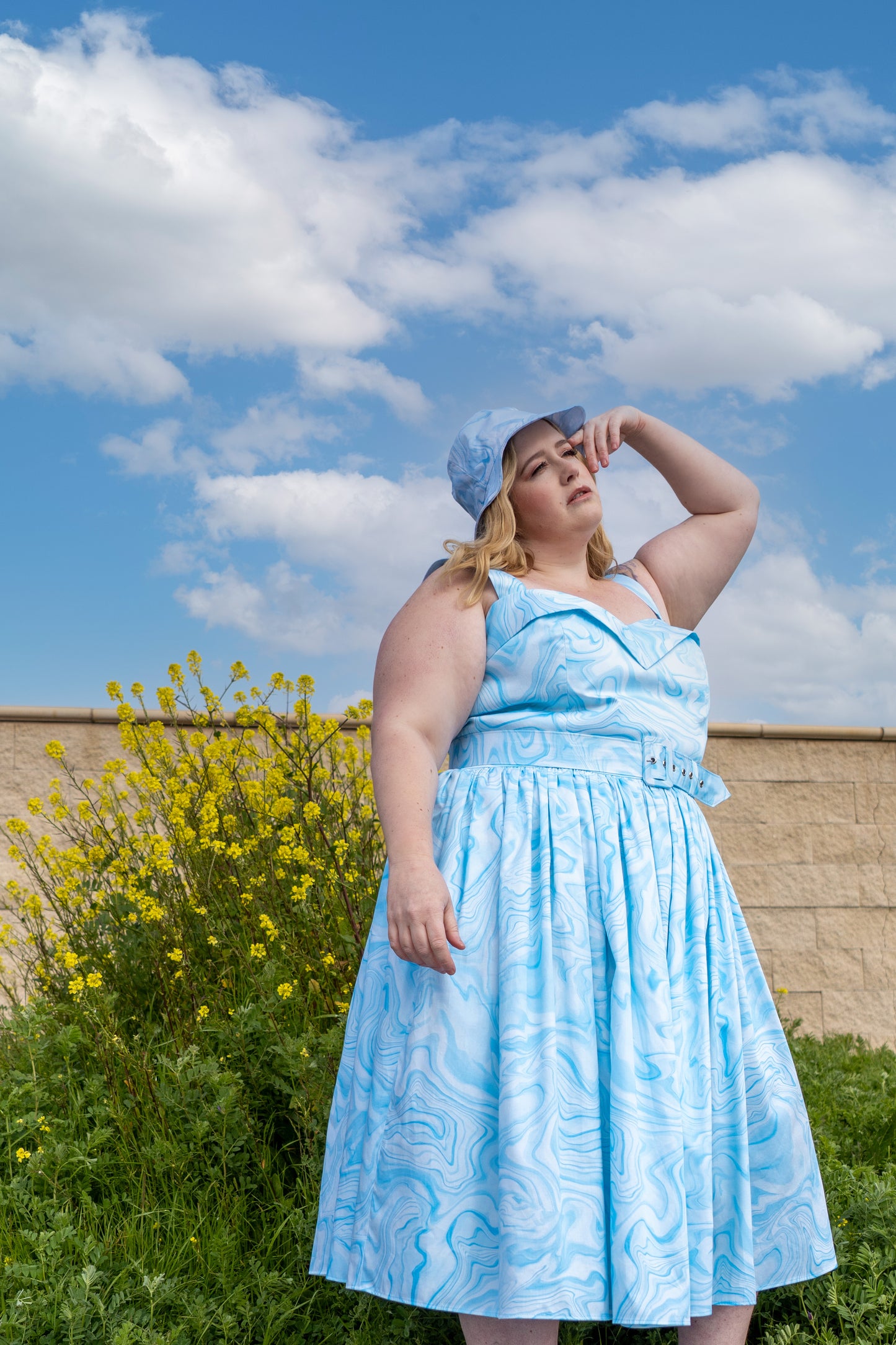 The Aqua Aura Geode Dress - Light Blue