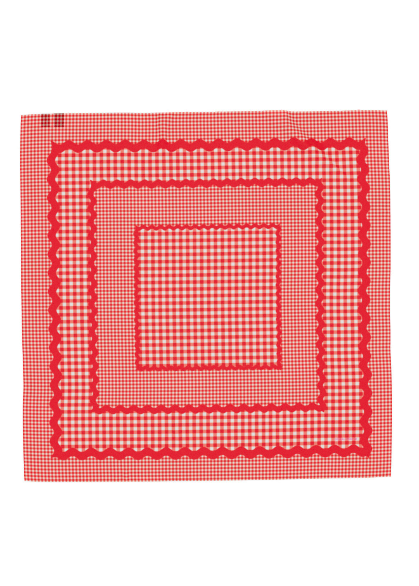 Mad Gingham Cotton Mulmul Scarf - Red
