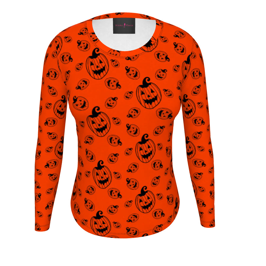 Pumpkin Queen Print Long Sleeve Tee