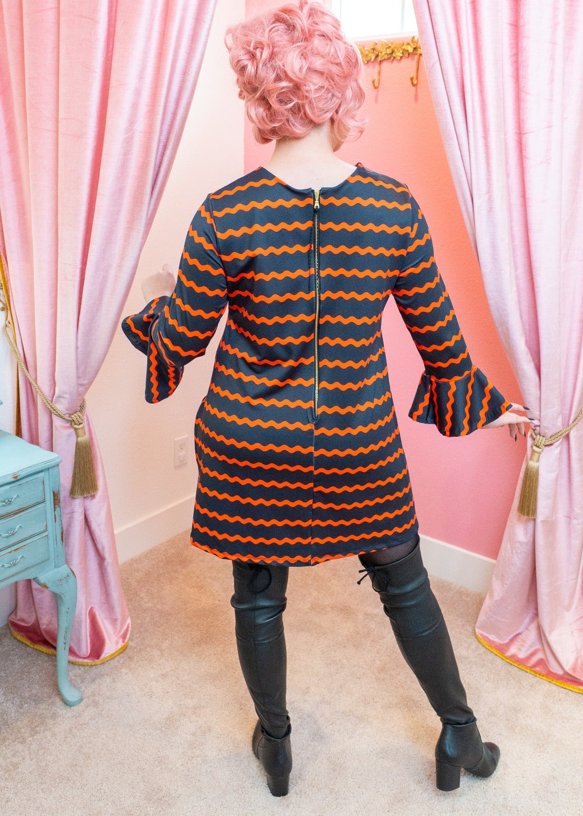 The Knit Shift Dress - Neon Orange Ric Rac