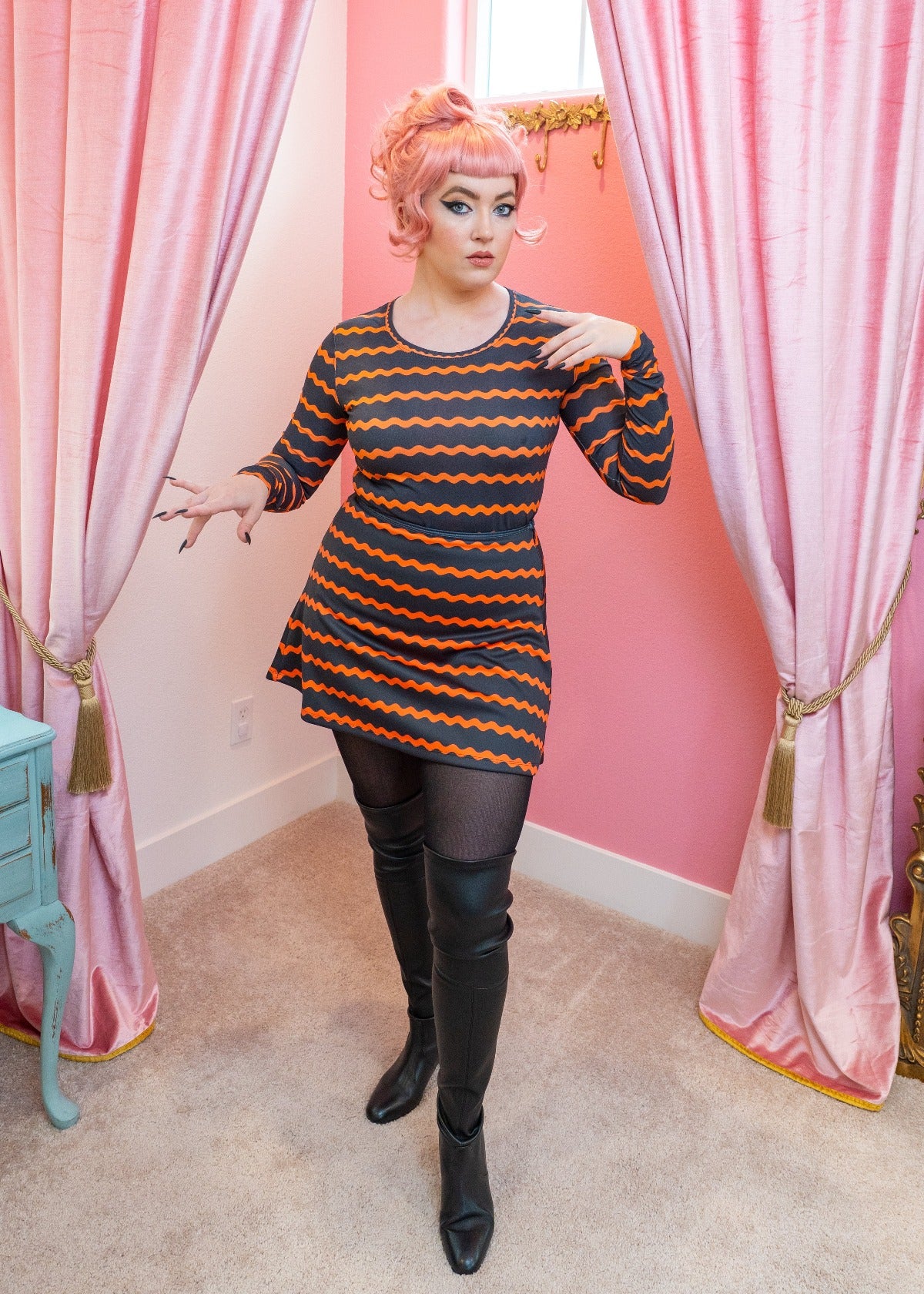 Scuba Mini Skirt - Neon Orange Ric Rac