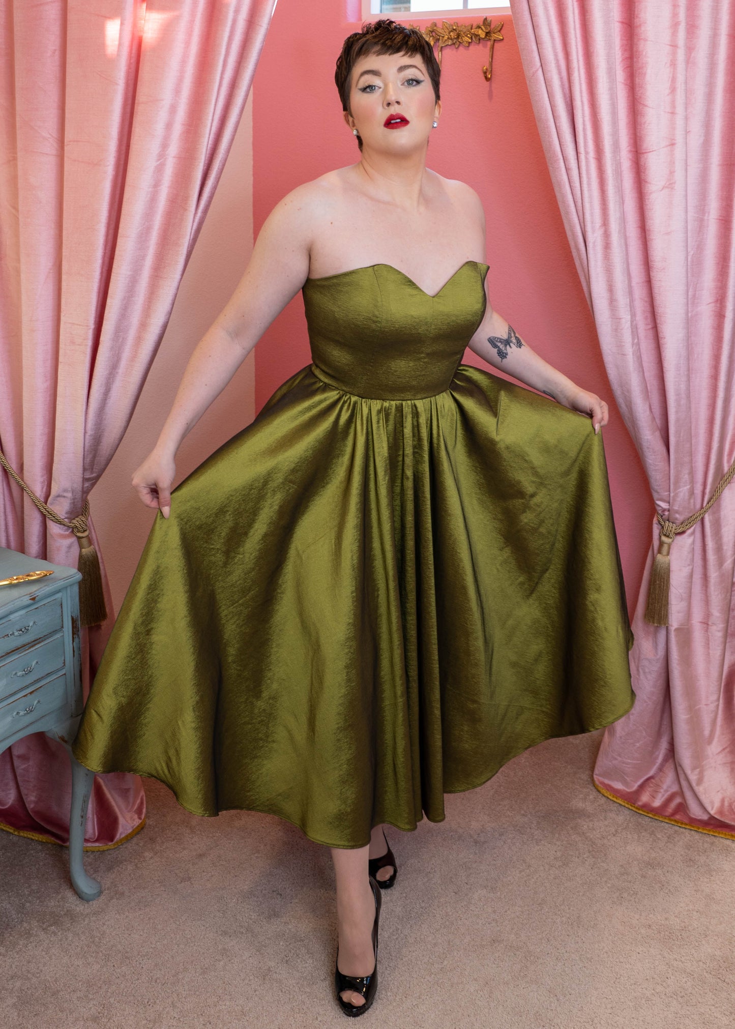 Agatha Dress Olive Green